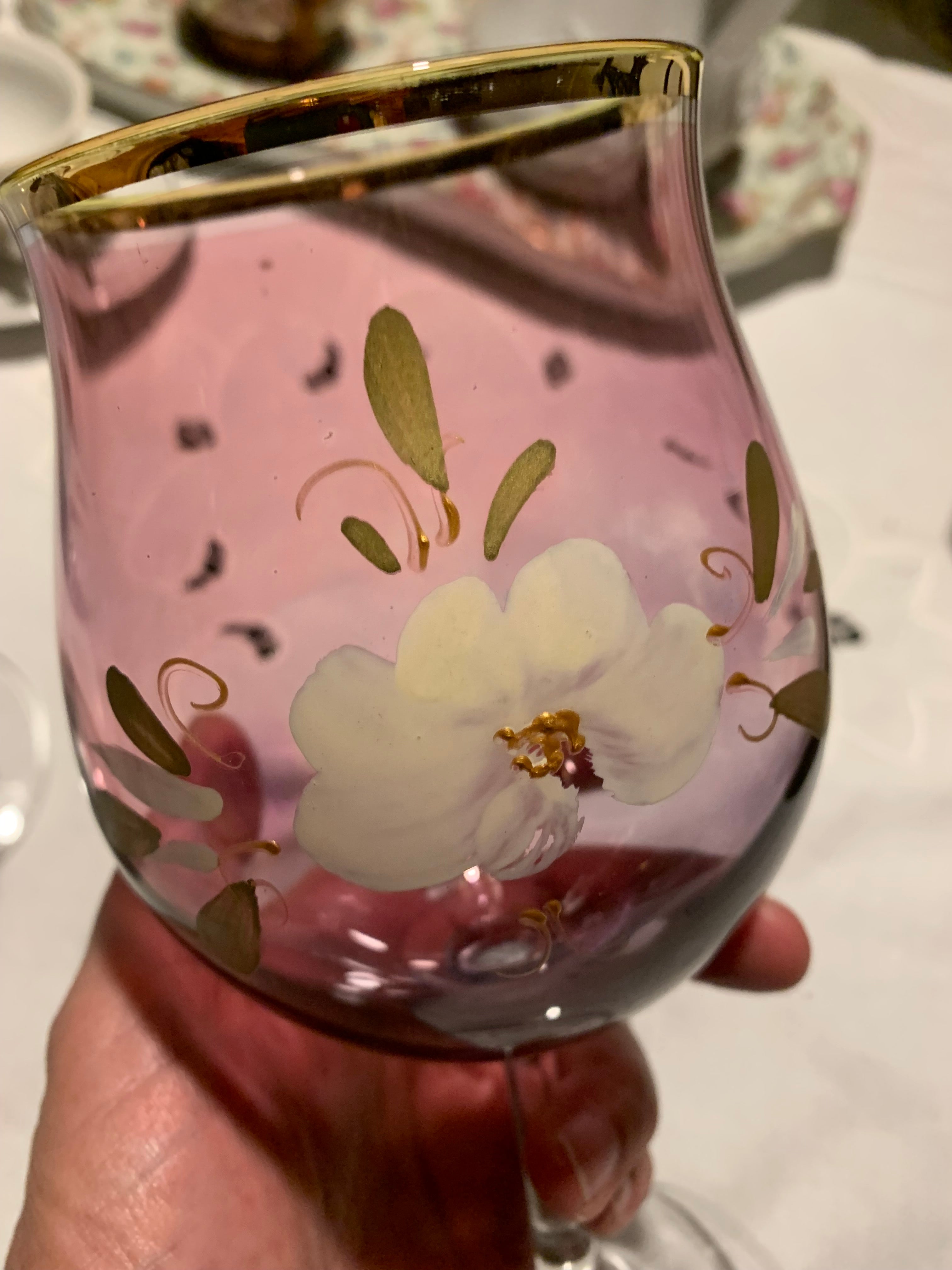 Maravilhosas Taças antigas em demi cristal coloridas