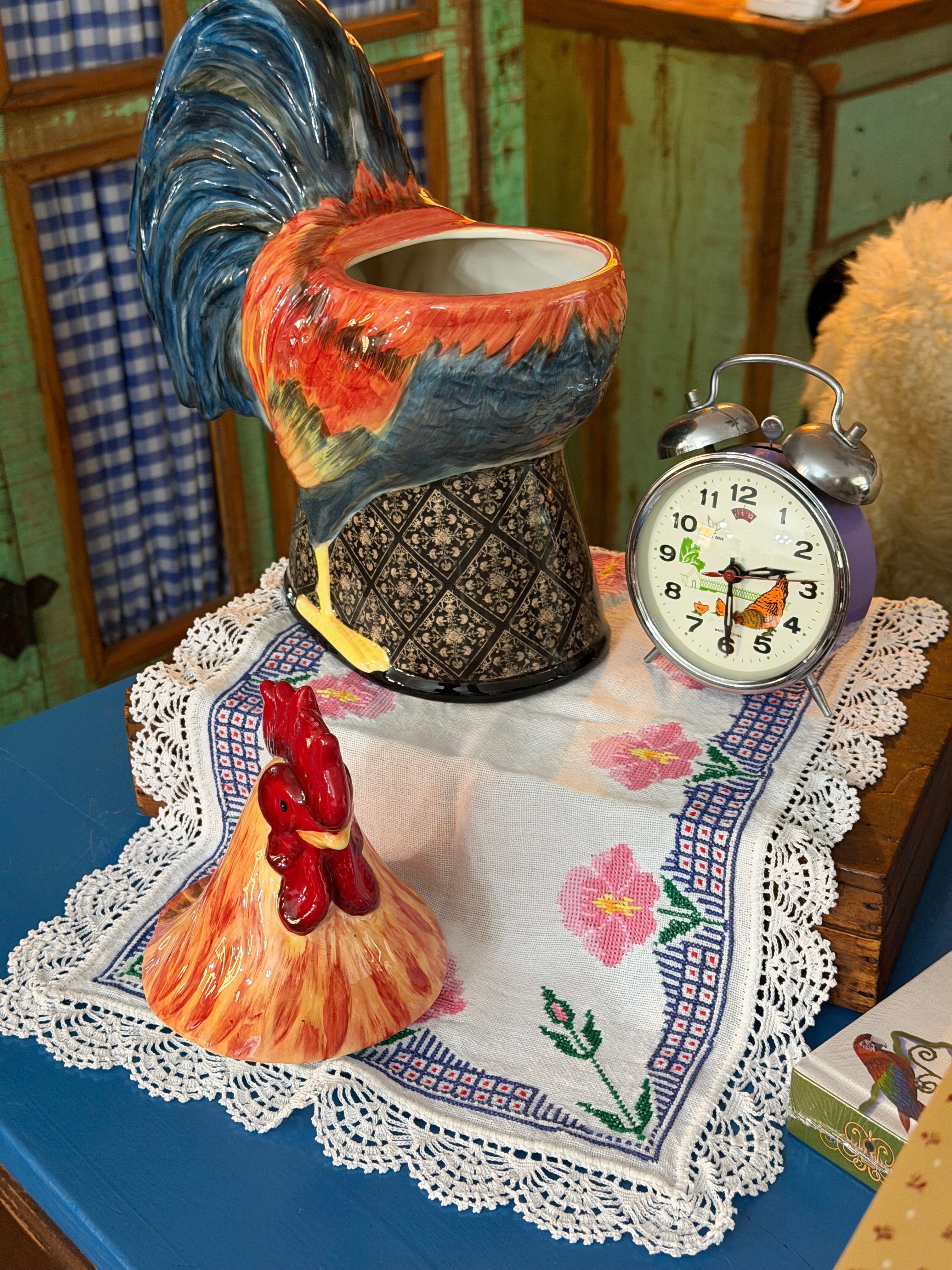 Biscoiteira- Pote de Biscoito grande e imponente 3D Gilded Rooster (Galo Dourado) da marca Certified International