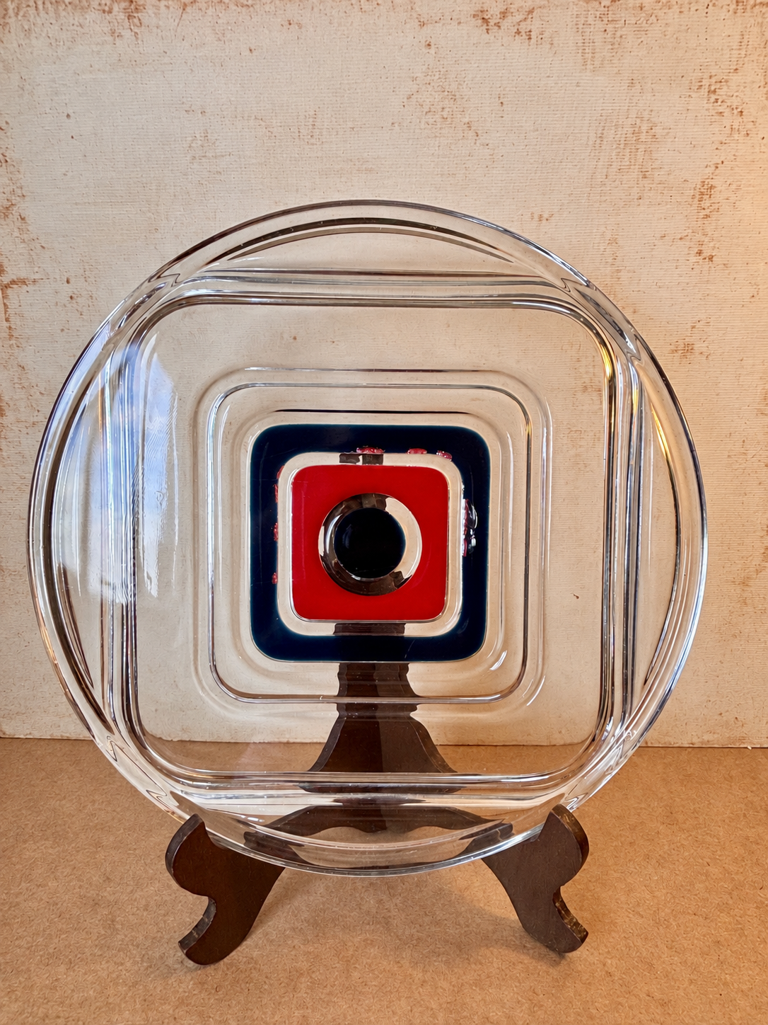Prato de vidro decorativo de 30 cm atribuído à Walther Glas (DMCPS_750)