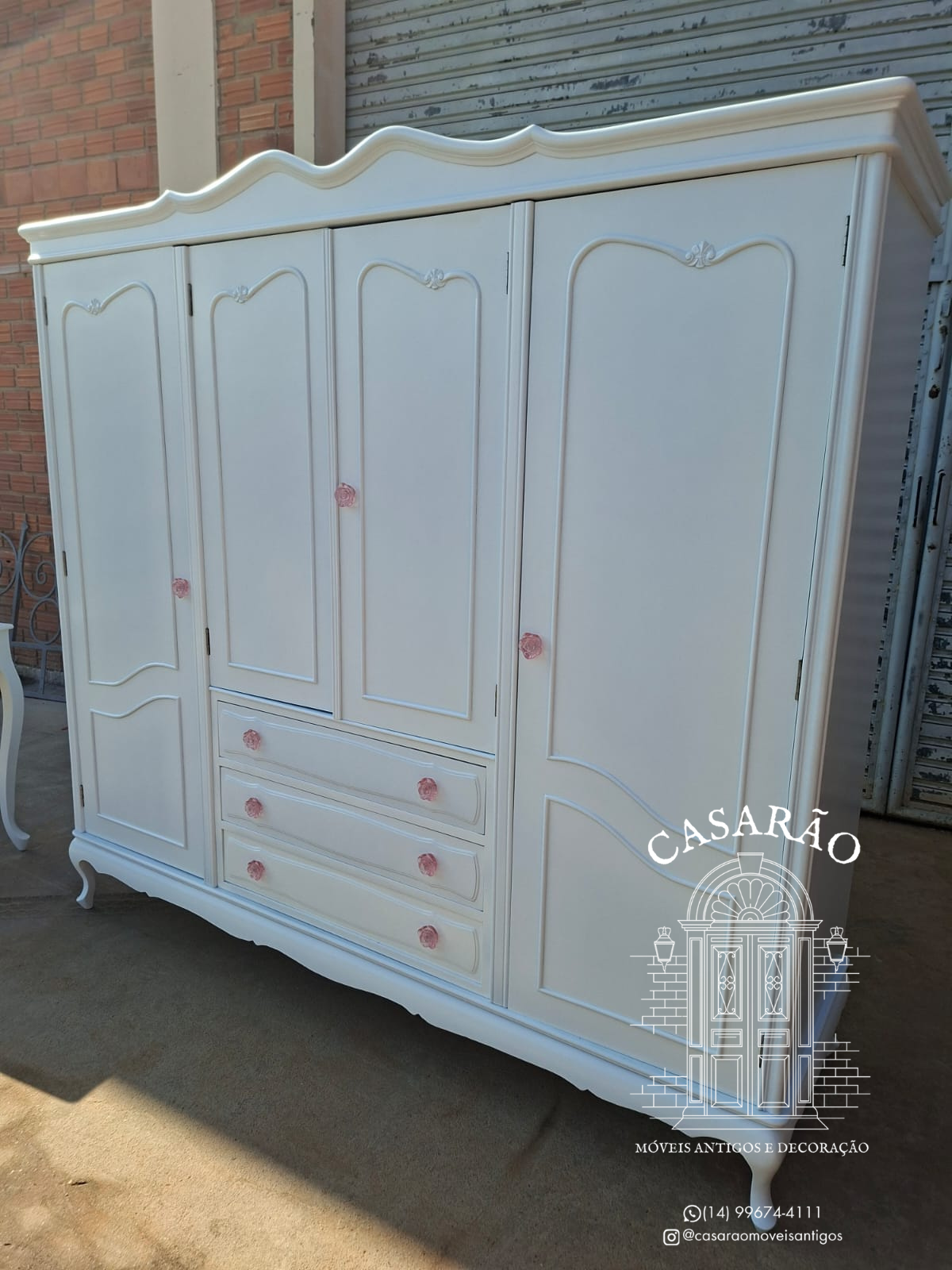 Guarda-roupa Provençal Off White com 4 portas 