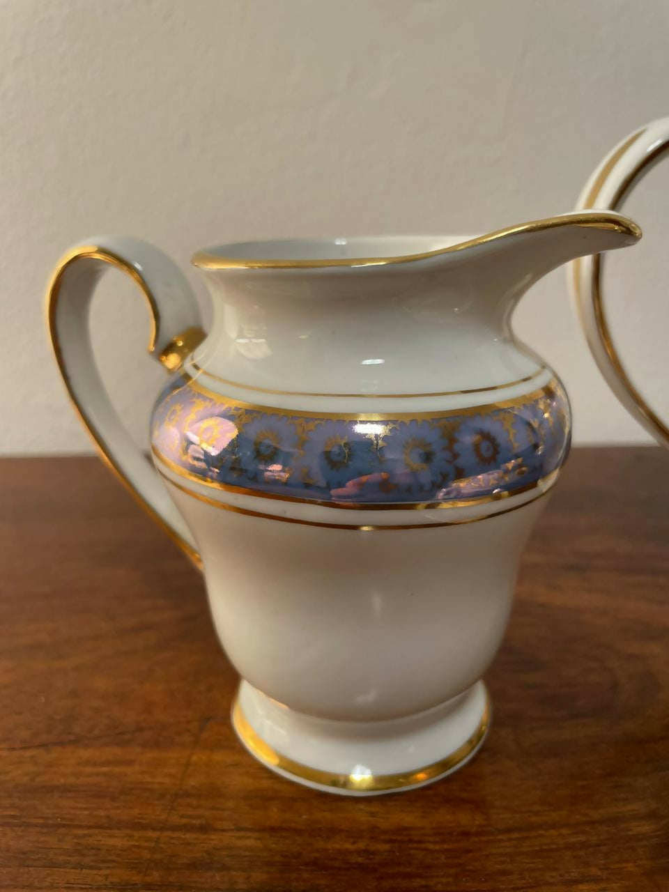 Aparelho de café em porcelana Barão do Rio Branco azul e dourado