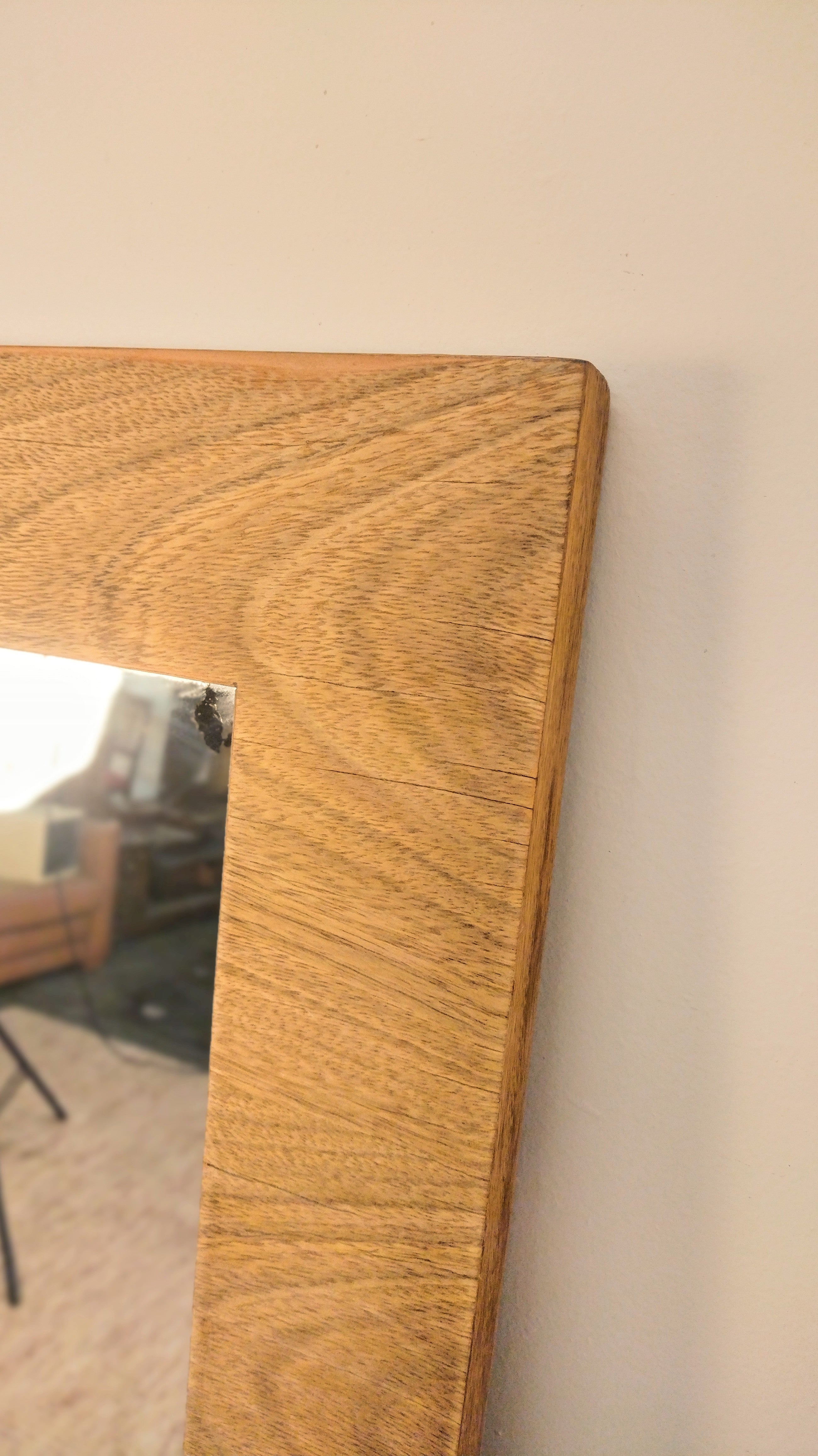 Espelho retangular anos 70 folheado em Cerejeira (149cm X 90cm)