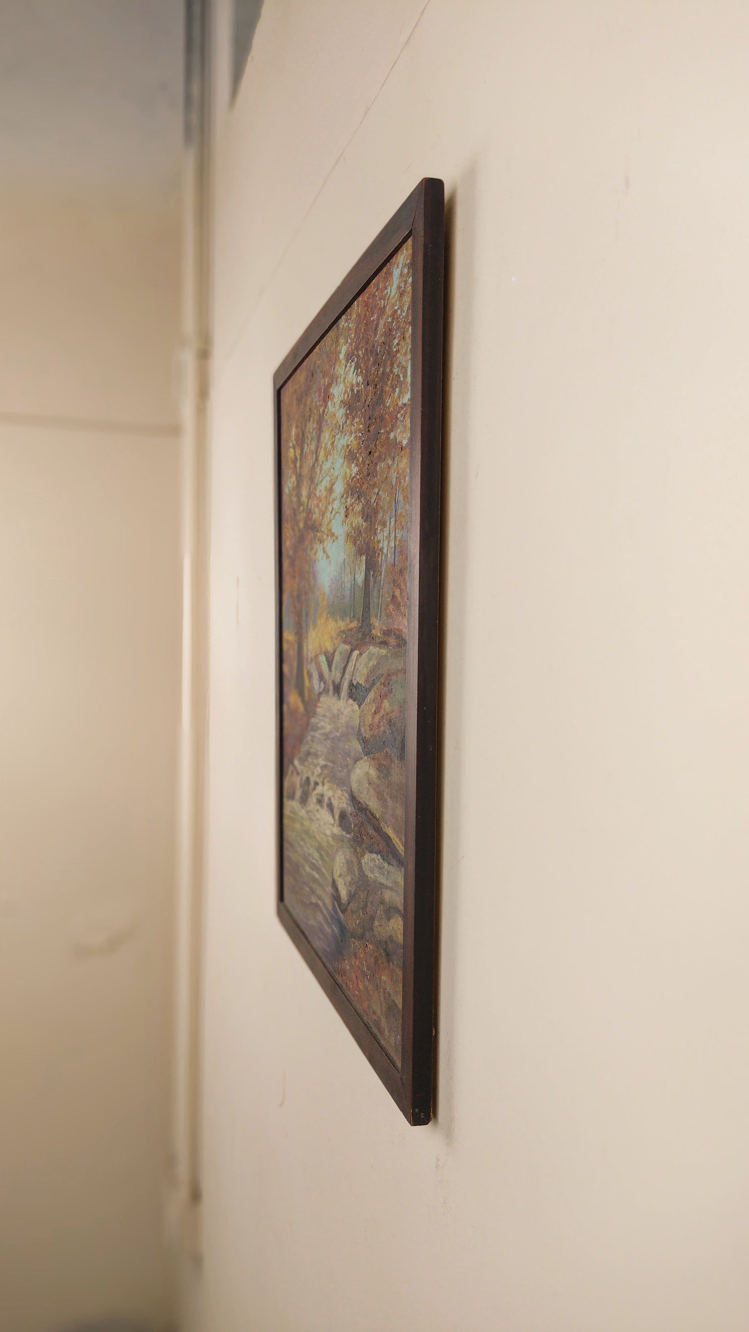 Quadro pintado à mão &quot;Caminho para Cachoeira&quot; Por Inês (1977) - (53cm X 43cm)