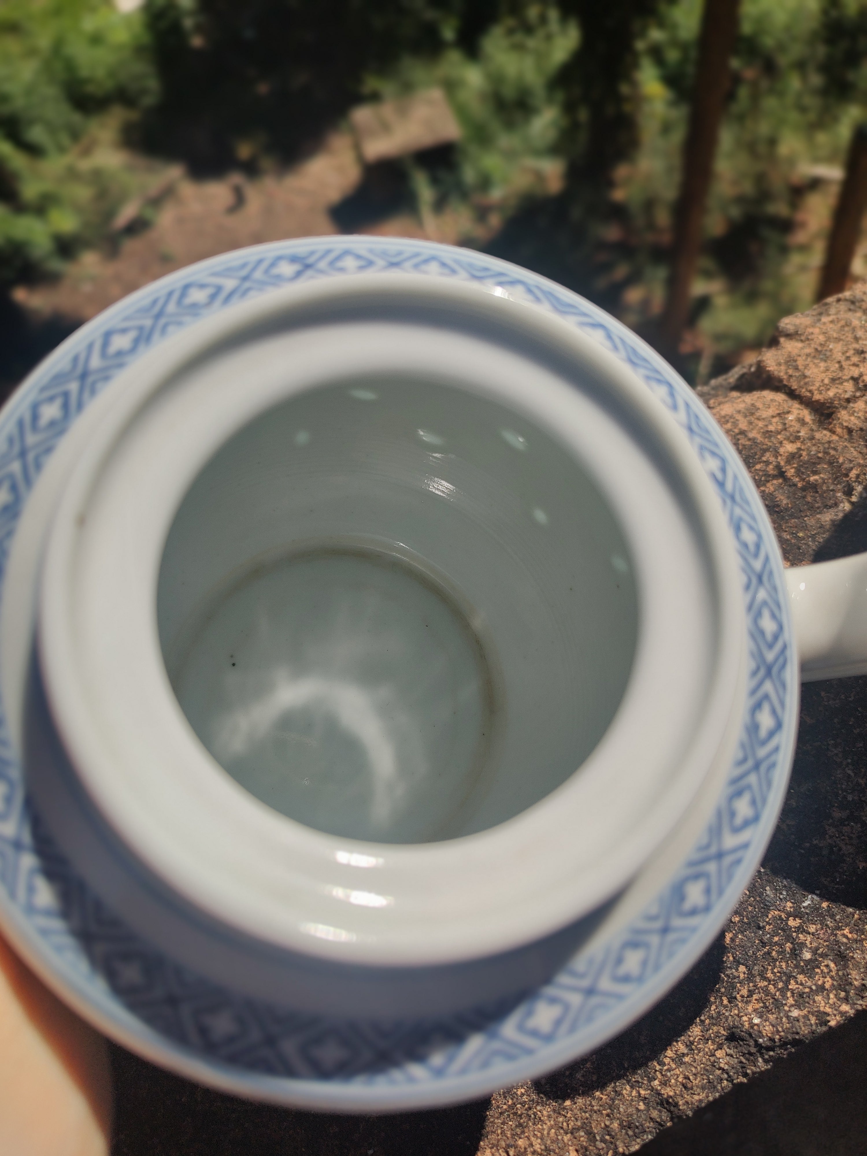 Raro Conjunto Chinês vintage para chá com padrão Grão de arroz - anos 80