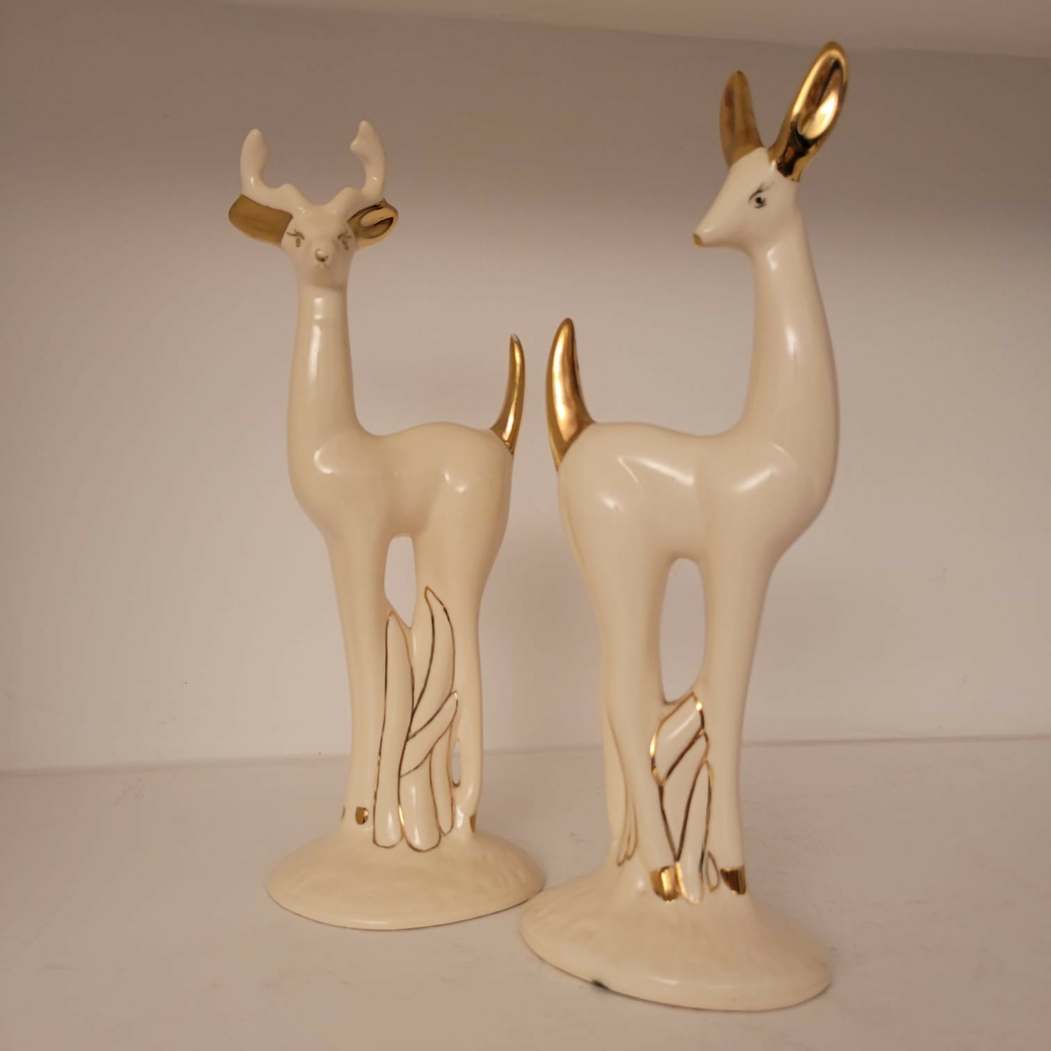 Casal de Cervos, Brasil, Cerâmica Tupy, 1960 (28,5cm altura)