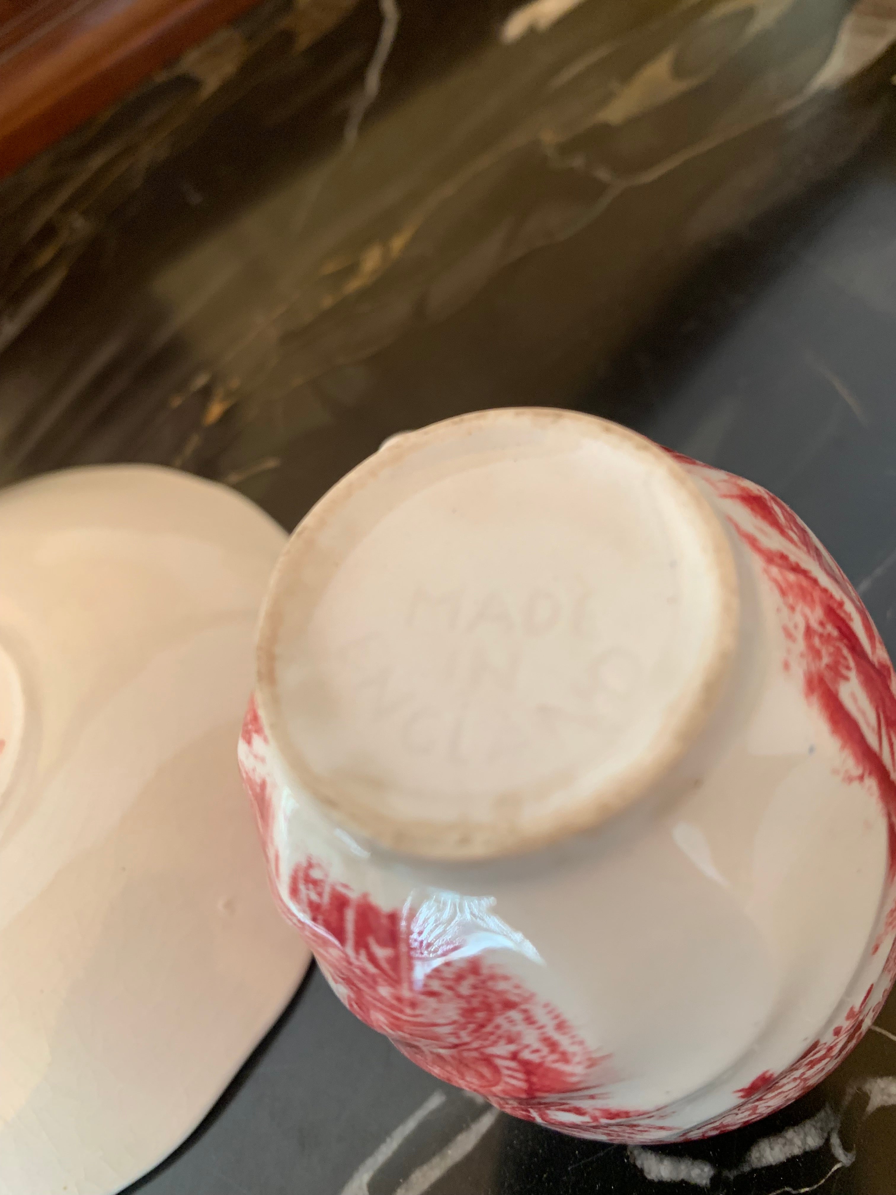 Xícara grande de café Inglesa Johnson &amp; Bros Mill Stream em faiança