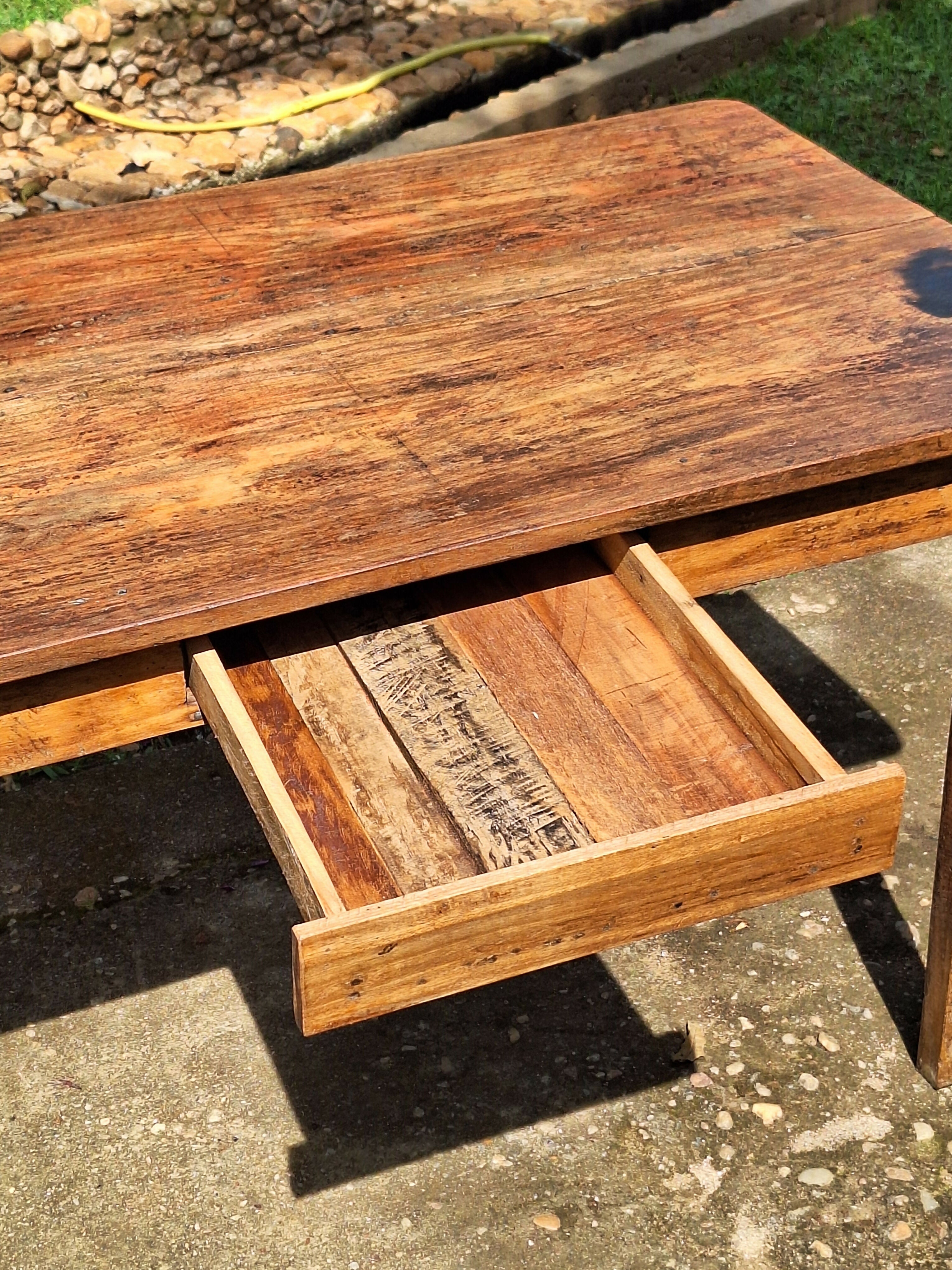 Mesa Antiga Madeira Maciça Garimpo Mineiro