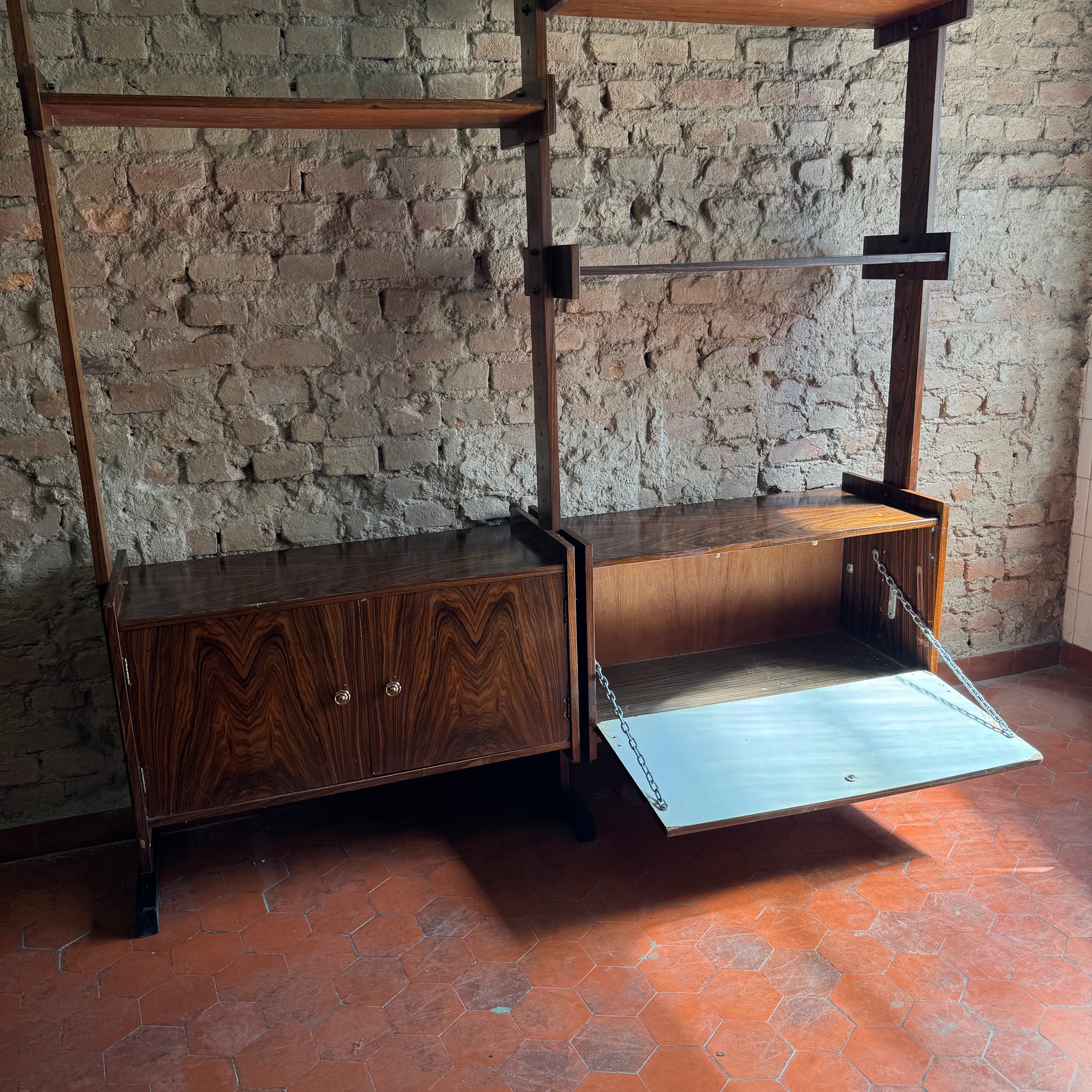 Estante modular antiga em Jacarandá anos 60