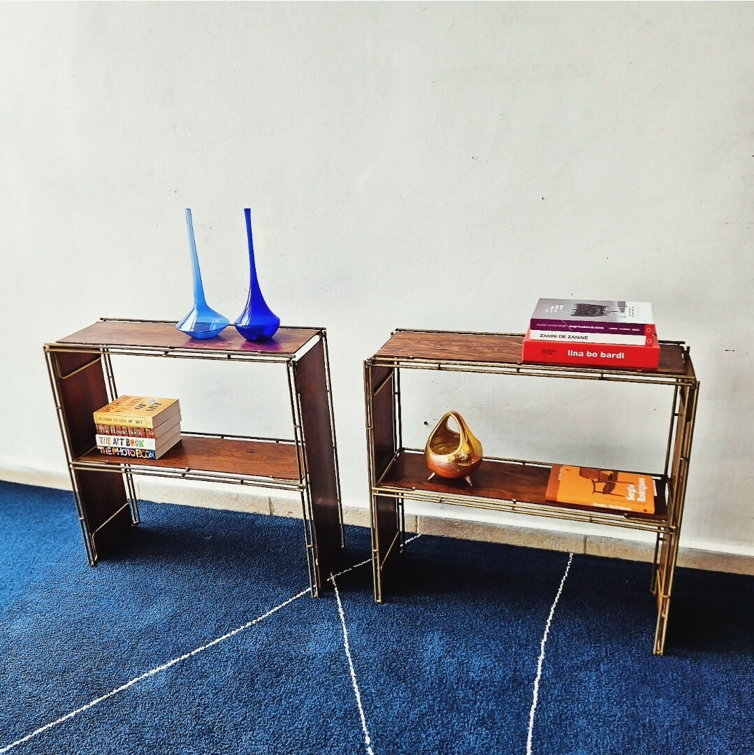 PRATELEIRAS MODULARES EM JACARANDÁ – ANOS 60 (Unidade)✨