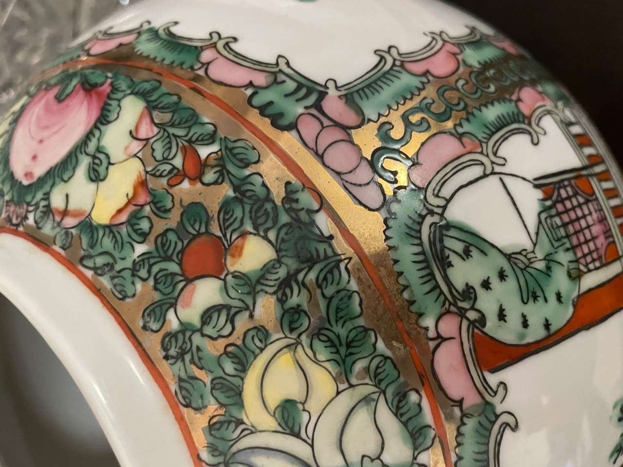 Grande vaso chinês família rosa em porcelana