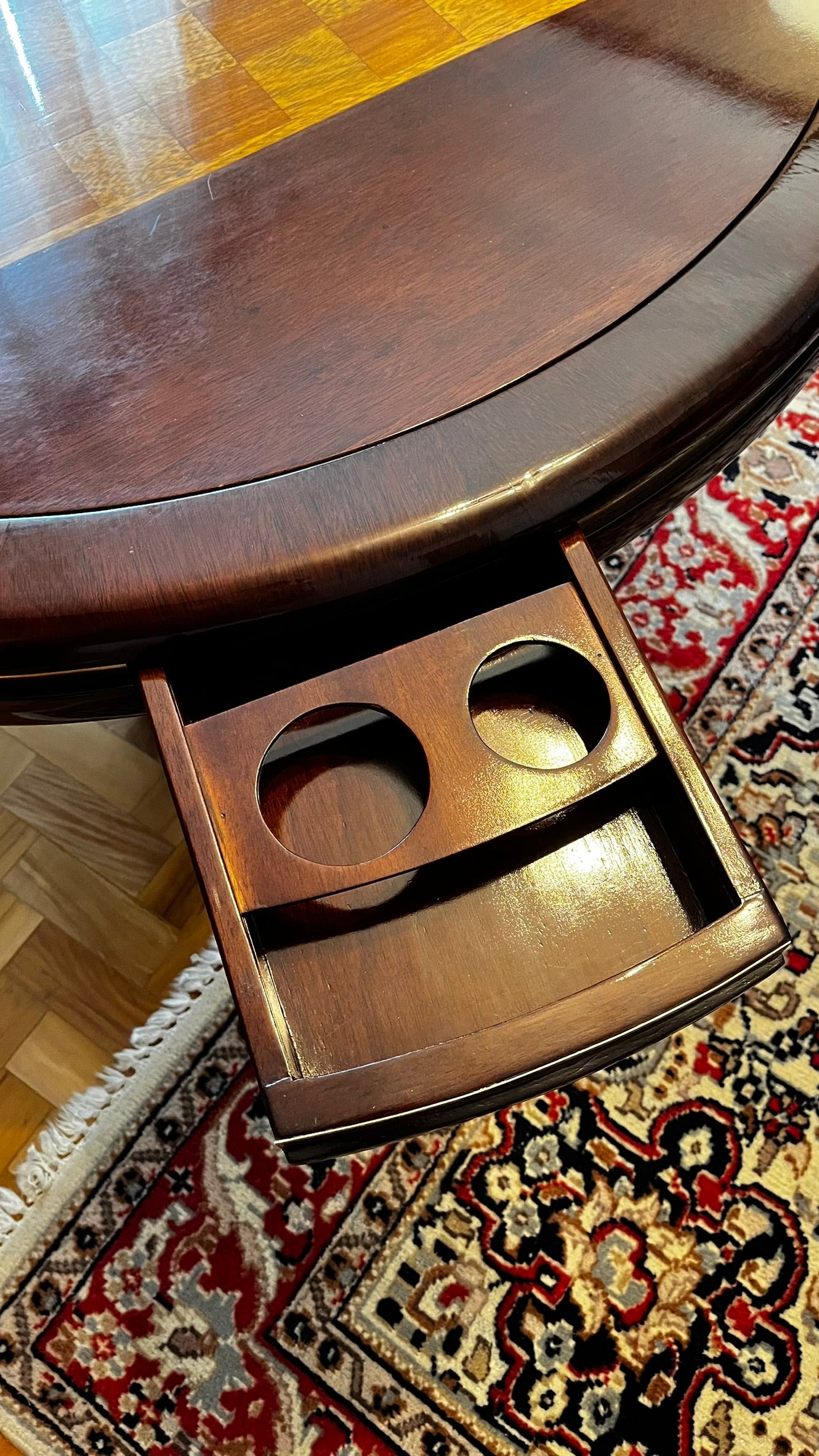 Mesa de Jogos Vintage com Tampo Reversível e 4 Gavetas