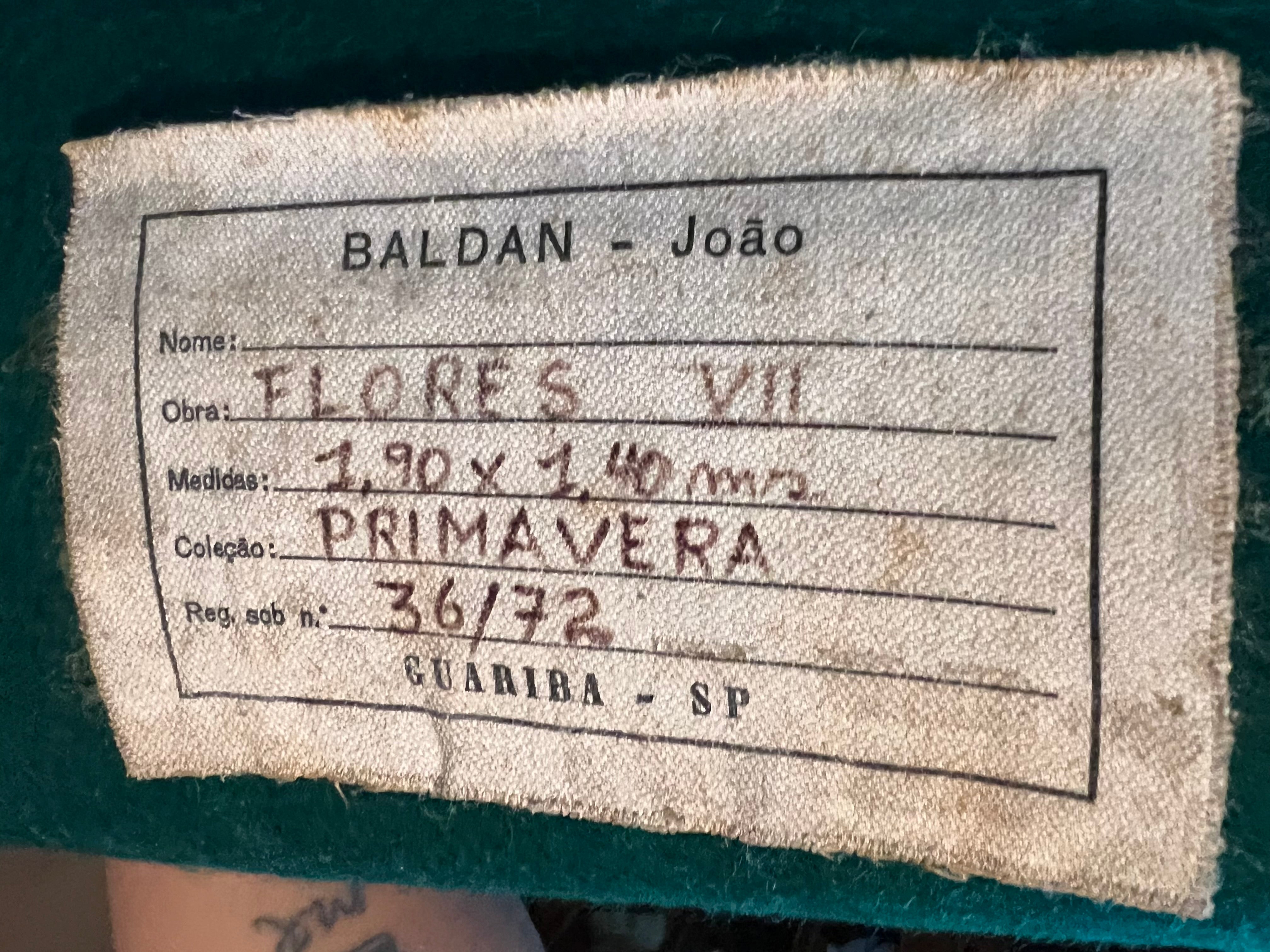  Tapeçaria Vintage Assinada Baldan – Anos 70 – Floral Laranja Grande