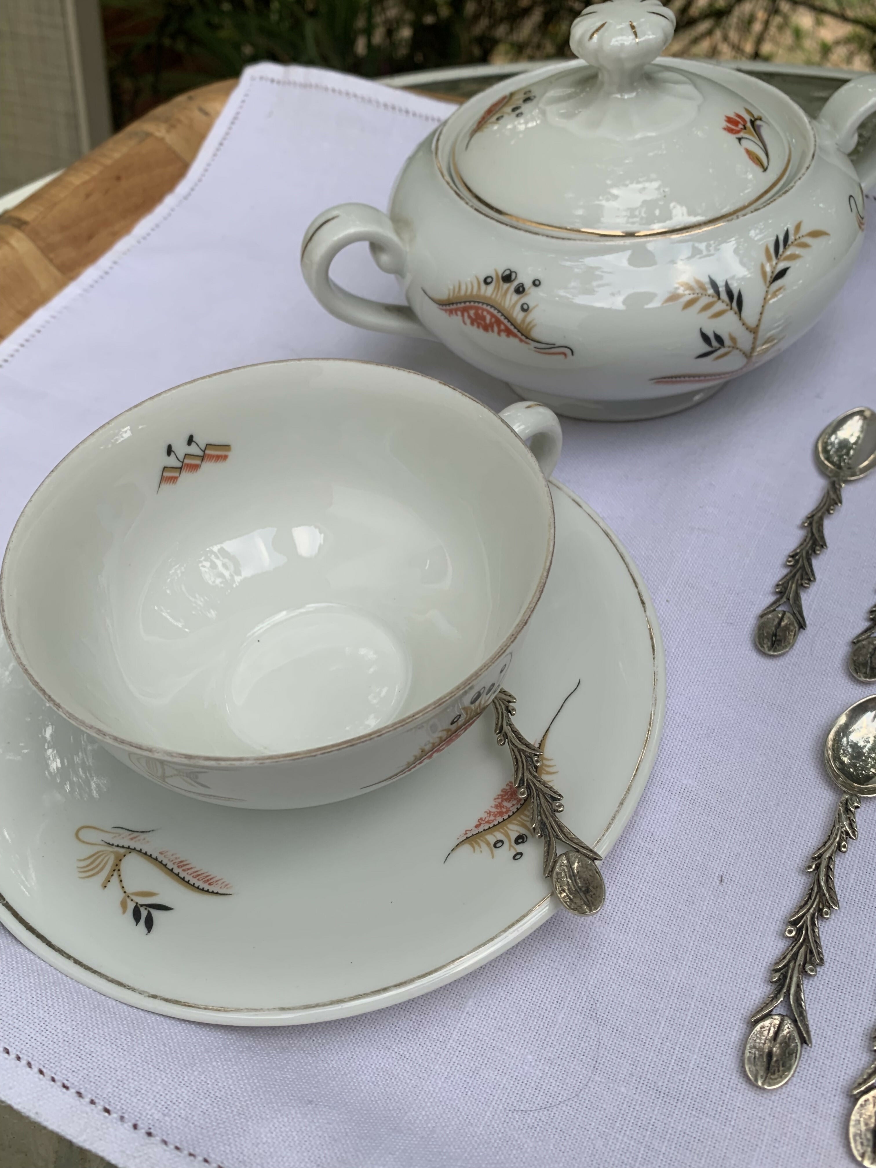 Conjunto de Chá Porcela Tcheca