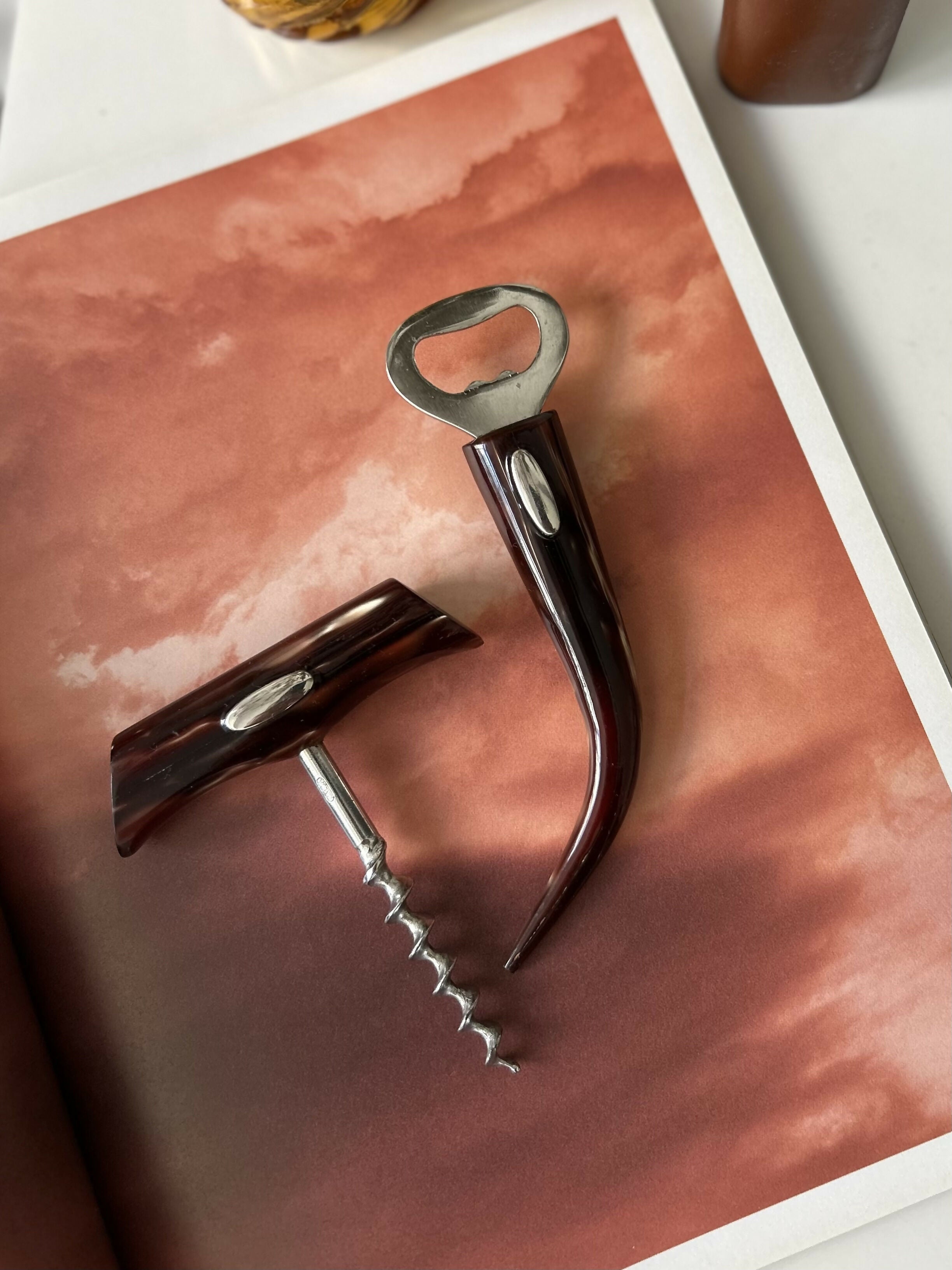 Conjunto Vintage Abridor + Saca-rolhas (c. 1960–1970)