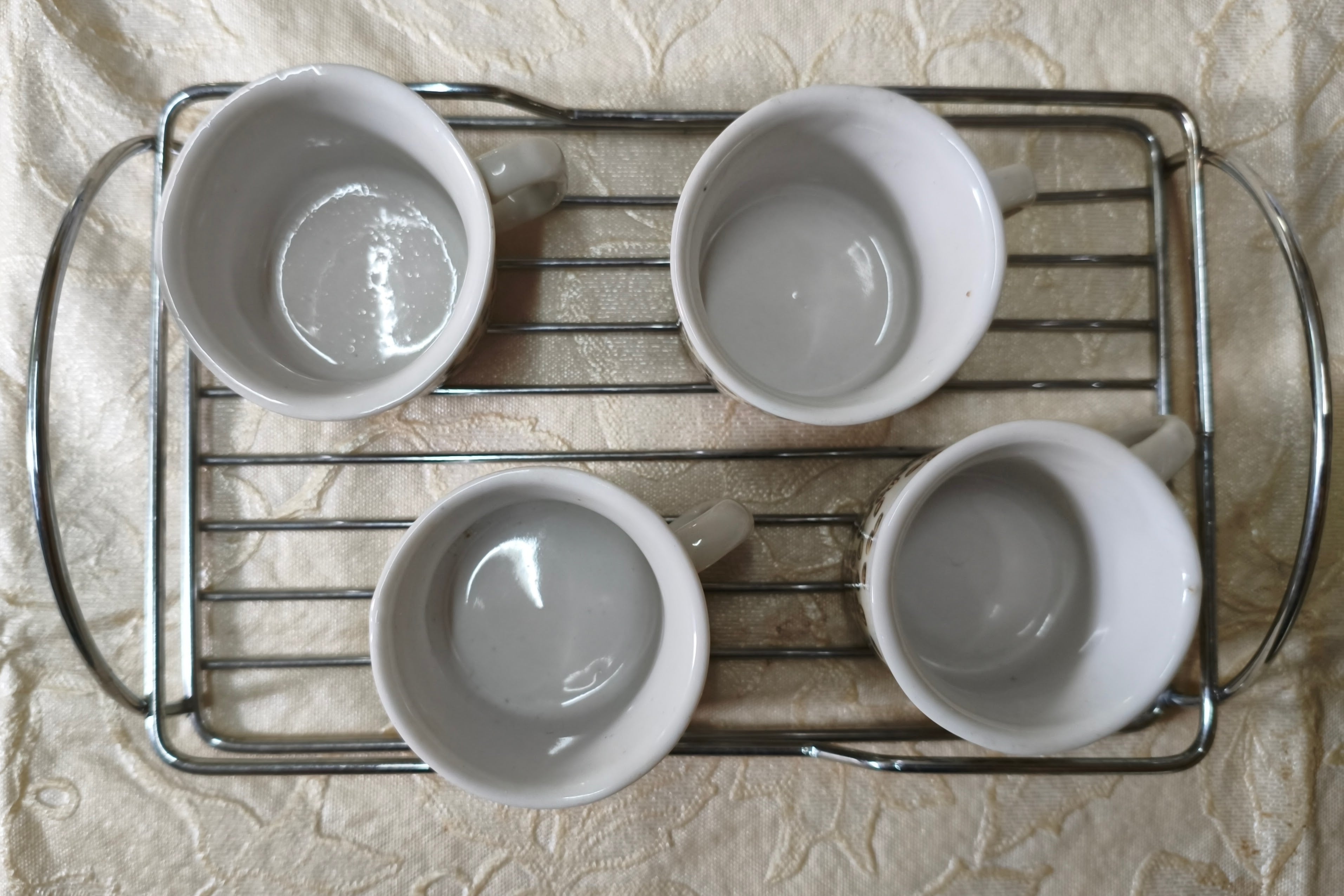 Conjunto mini xícaras com bandeja de inox