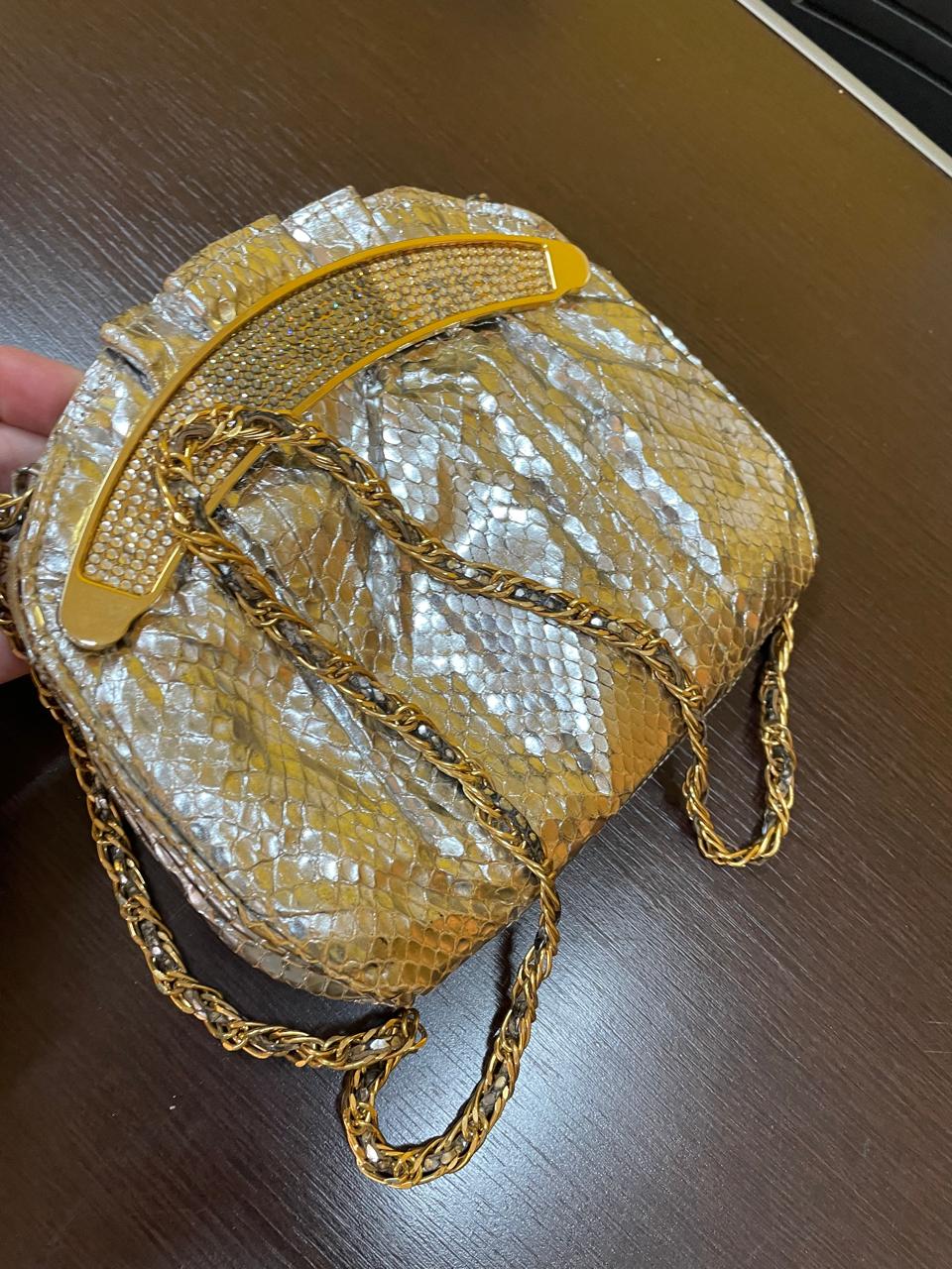 Bolsa de festa vintage cor prata