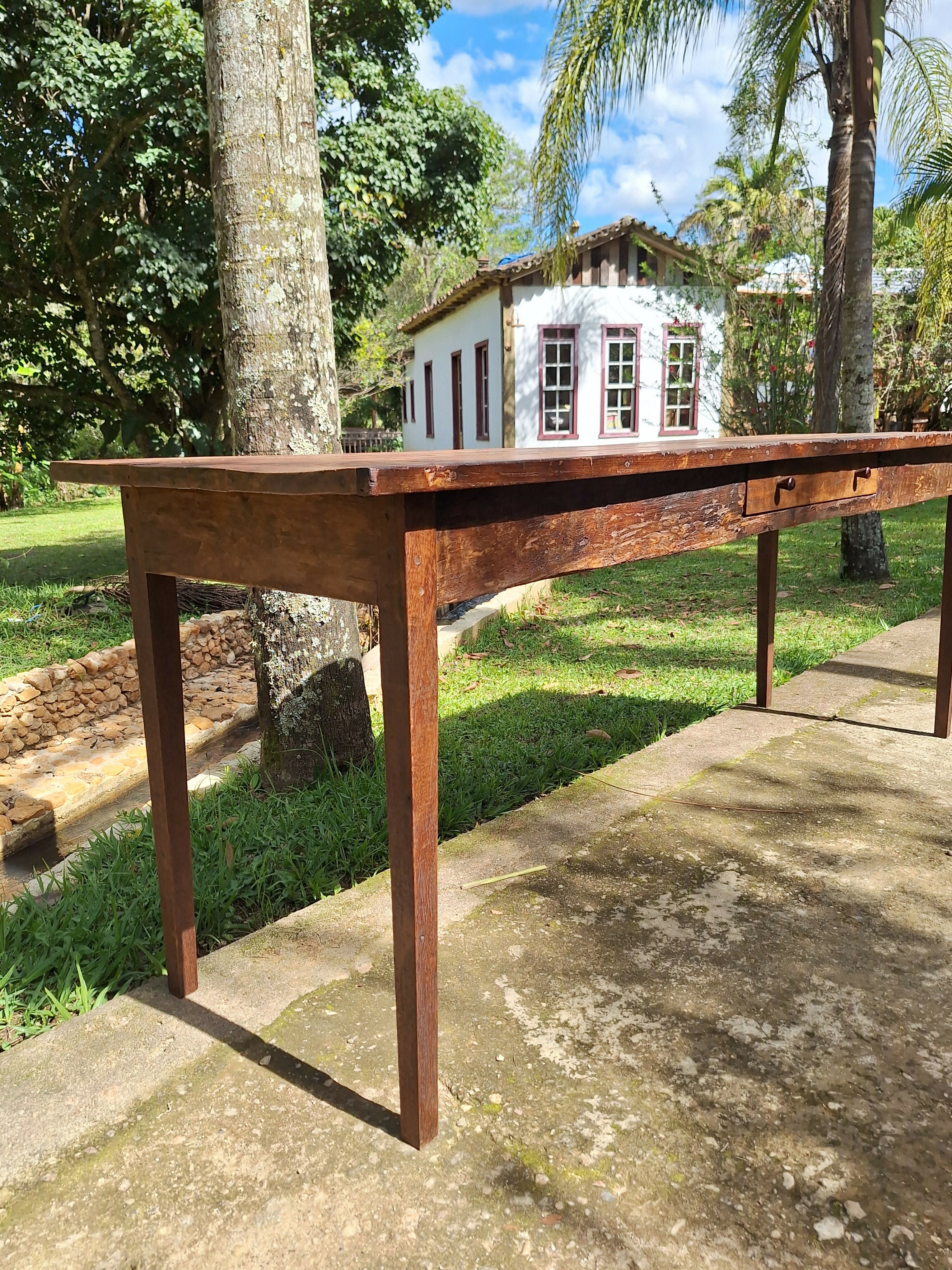 Mesa de Jantar / Aparador Antigo Madeira Maciça Garimpo Mineiro