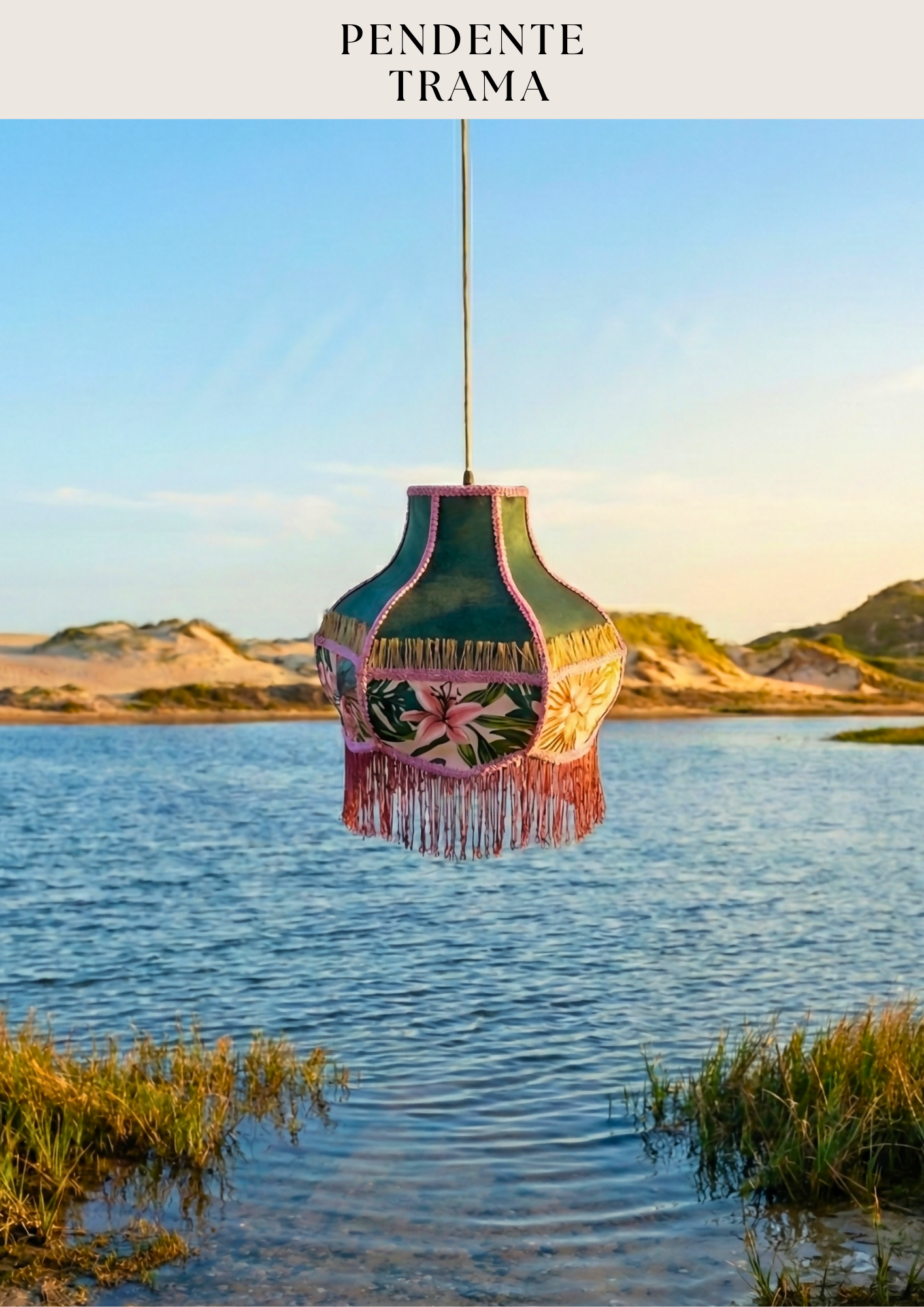 Luminária Pendente "Trama" com franjas