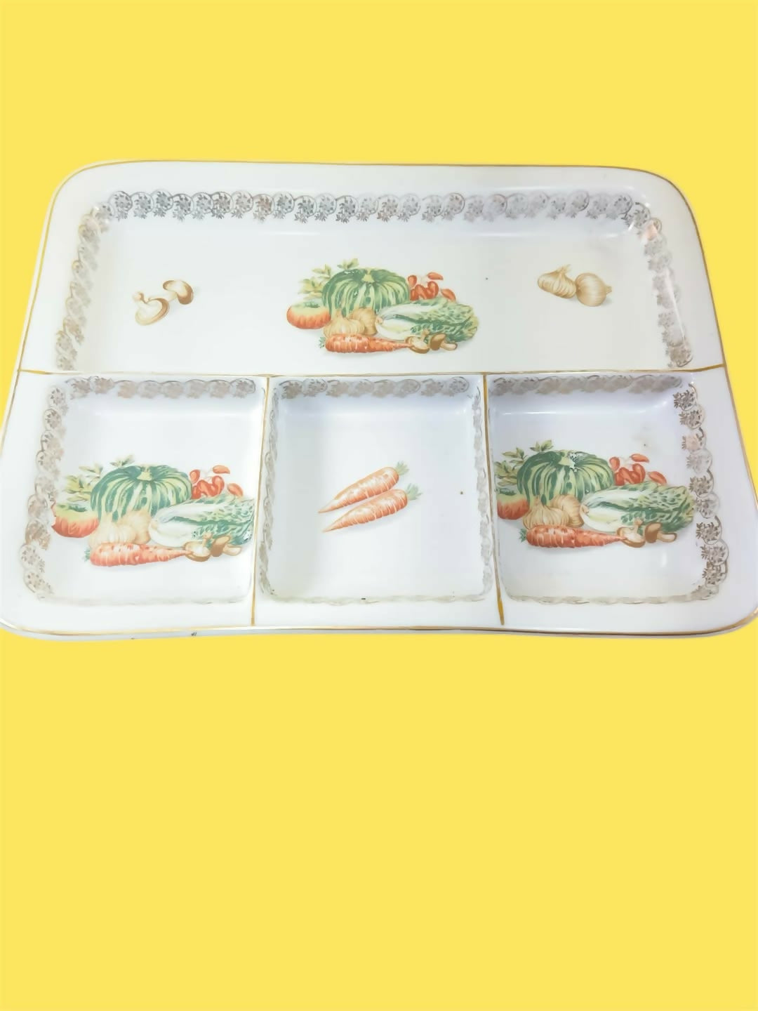Porcelana Steatita Travessa rasa com divisórias/ petisqueira