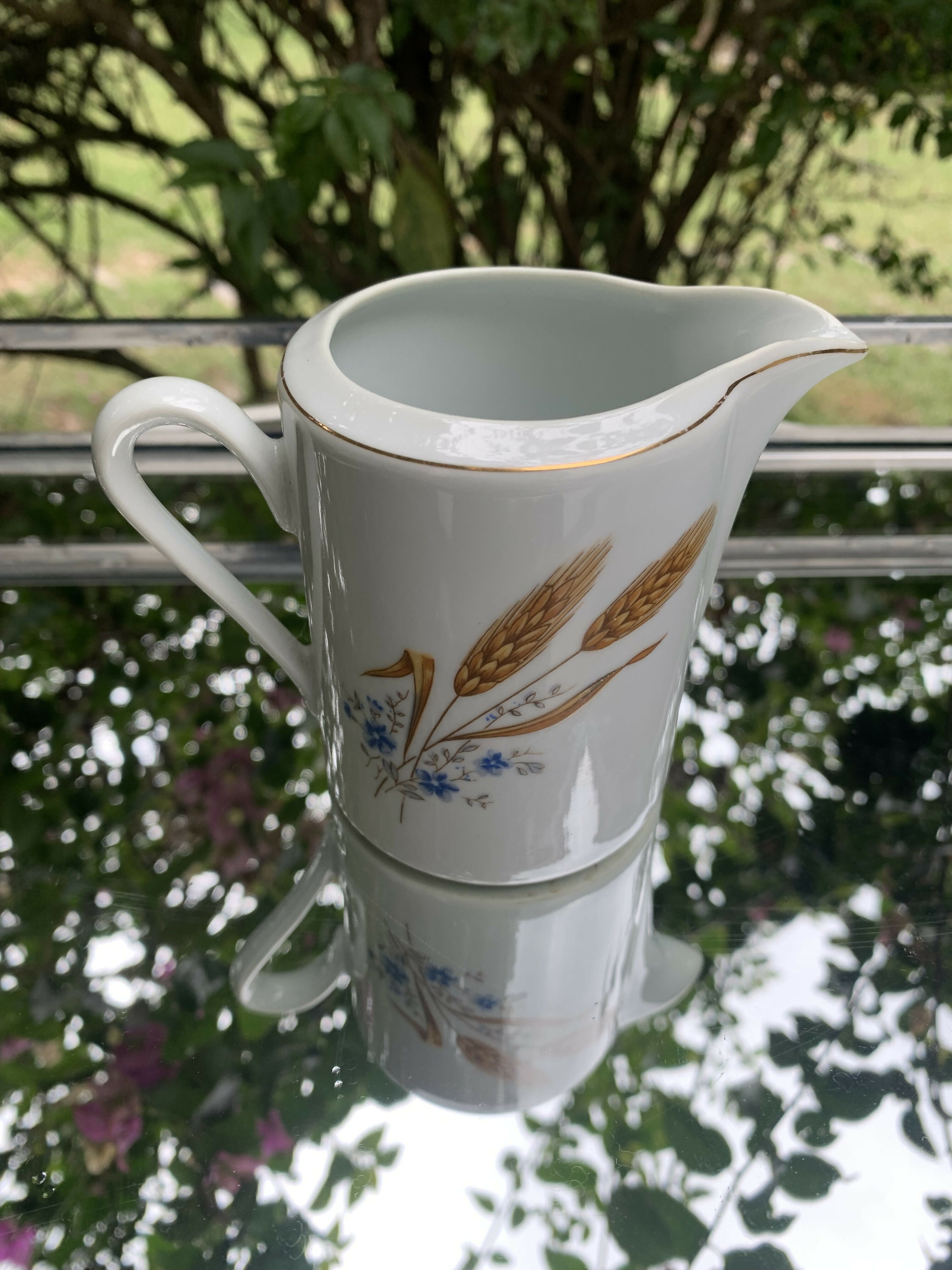 Leiteira antiga porcelana Real Trigo