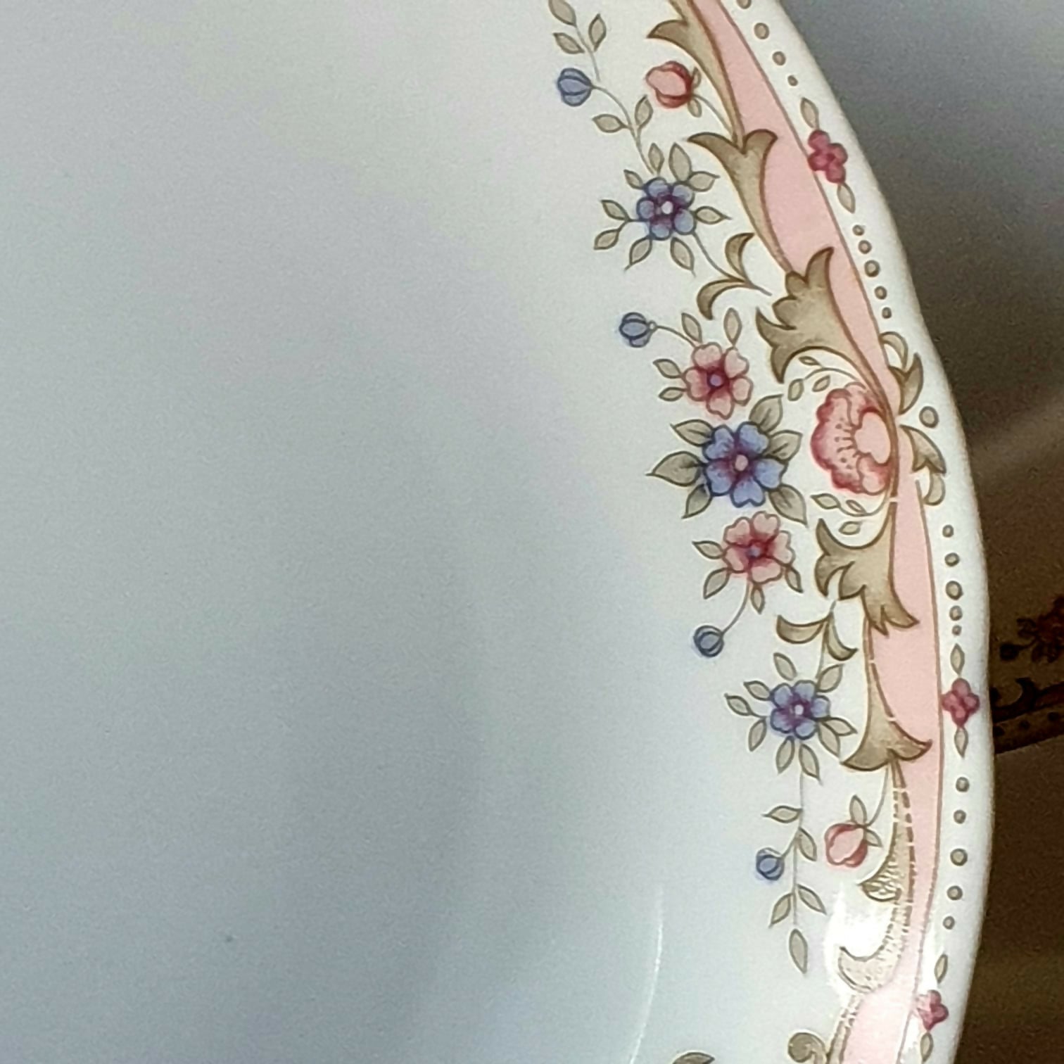 Jogo de bolo vintage em porcelana Real, 12 peças. Lindo!