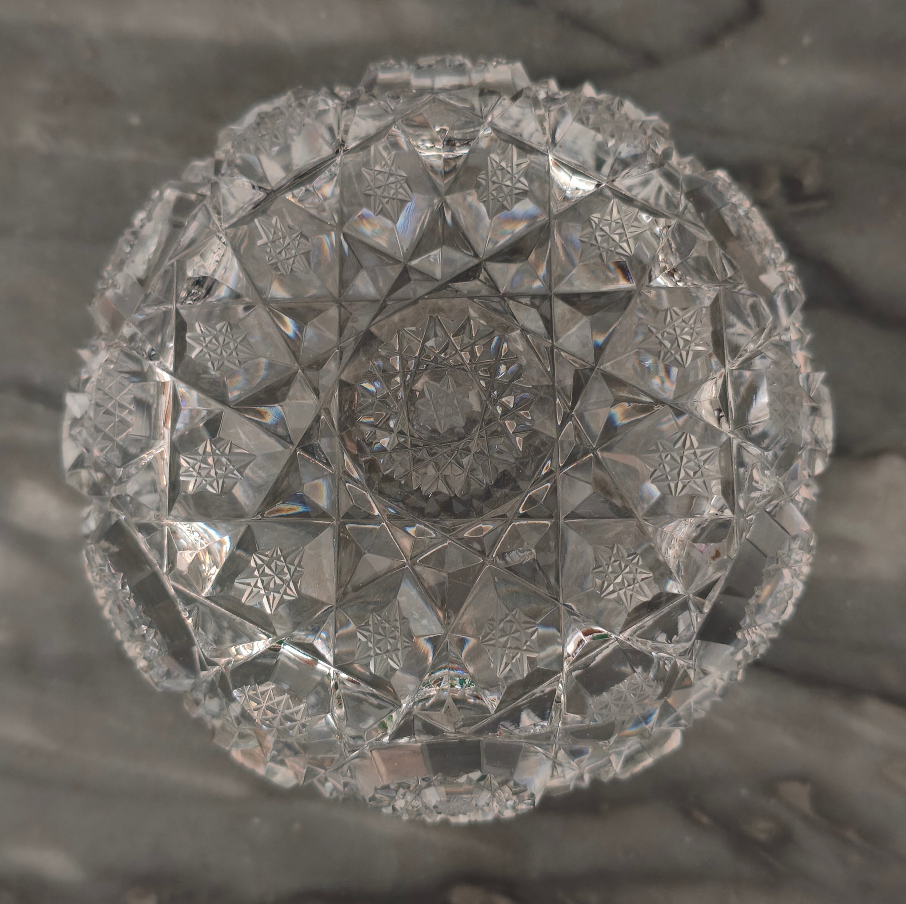 Potiche / porta-joias em cristal lapidado
