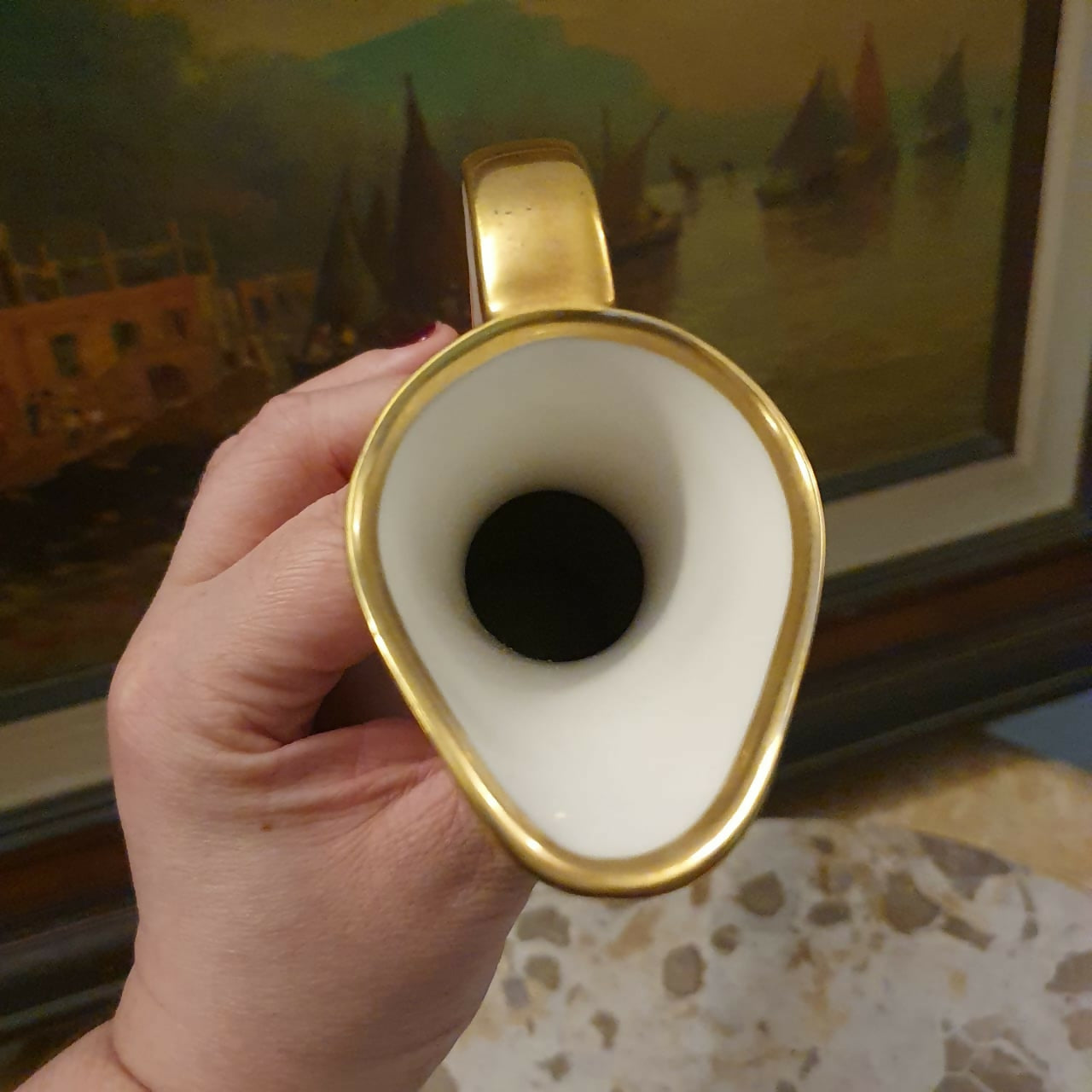 Jarra lindíssima em porcelana alemã Lindner Bavaria, meados do sec. XX