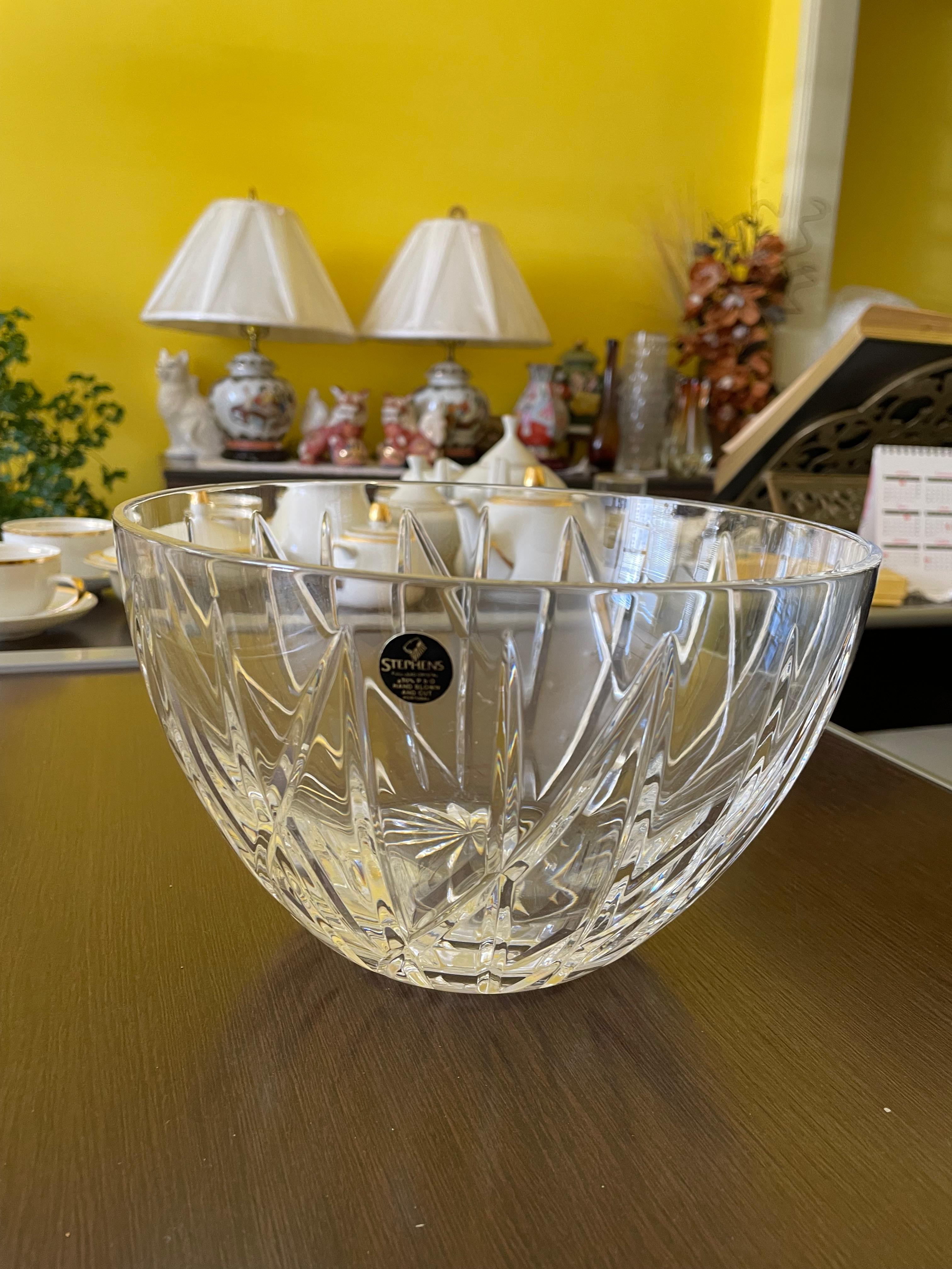 Bowl Tigela de cristal português marca STEPHENS 