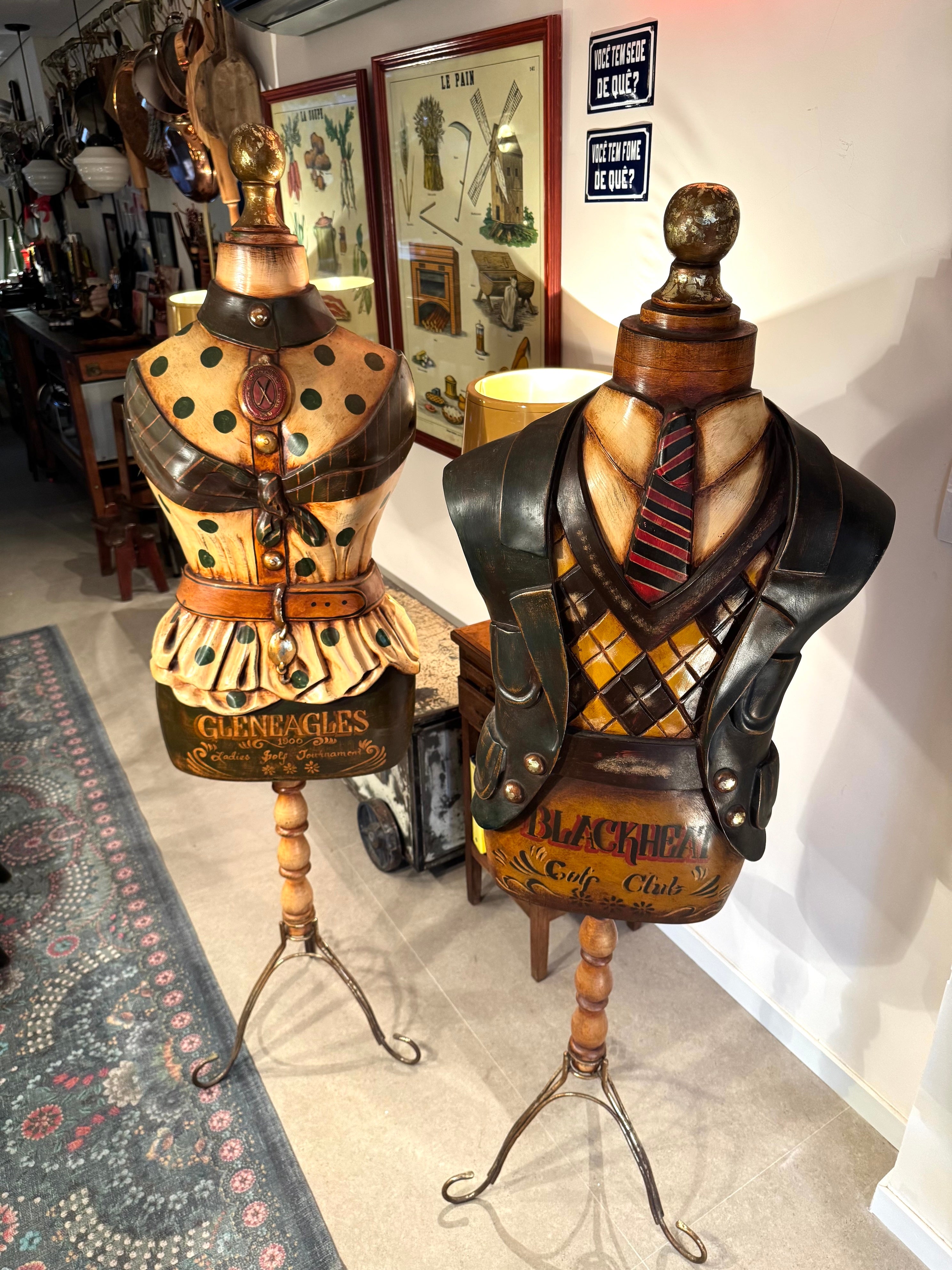 Cabideiros Manequins Escoceses Muito Antigos - Preço Unitário