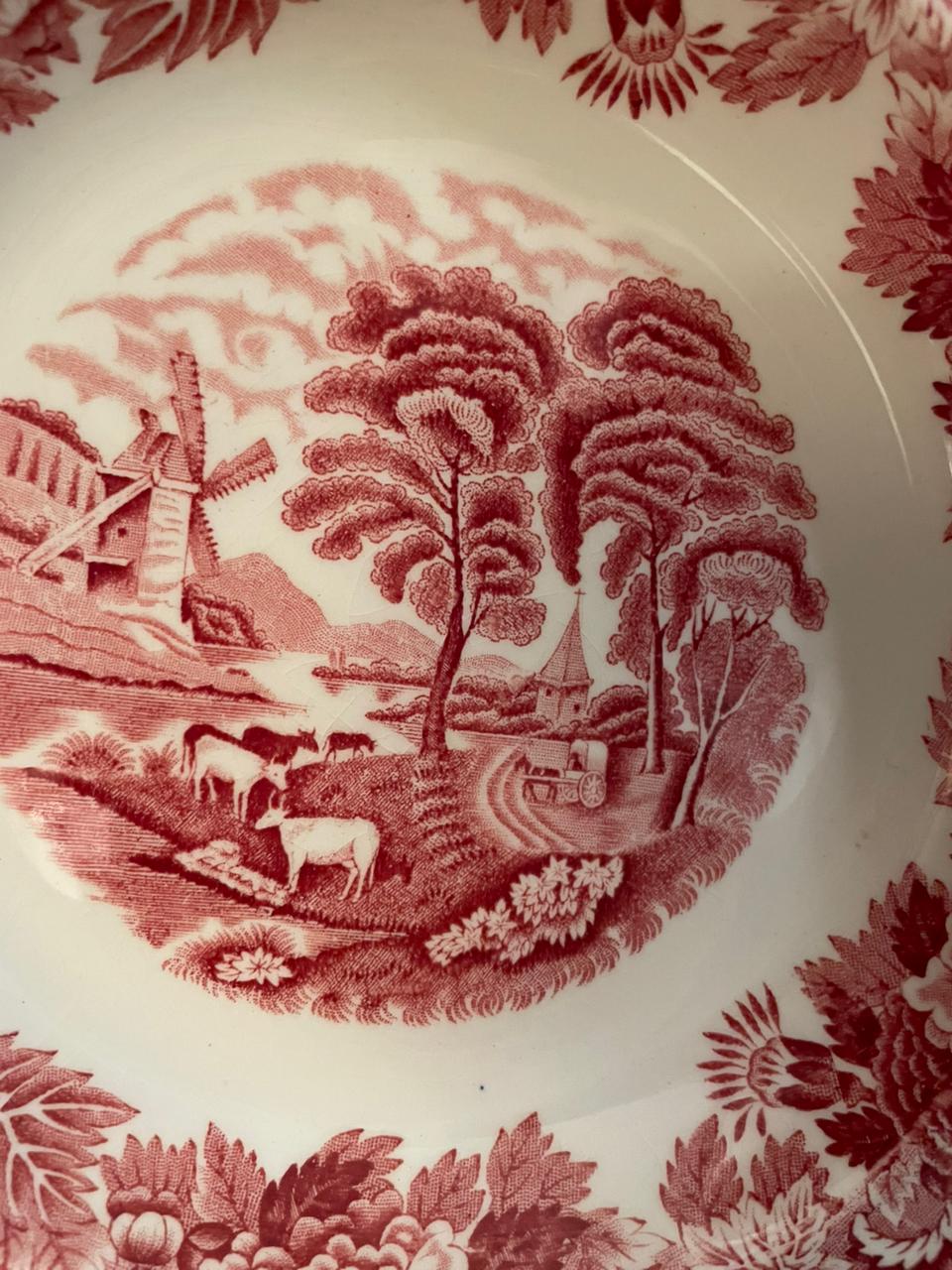 Prato fundo em faiança inglesa Woods &amp; Sons vermelho