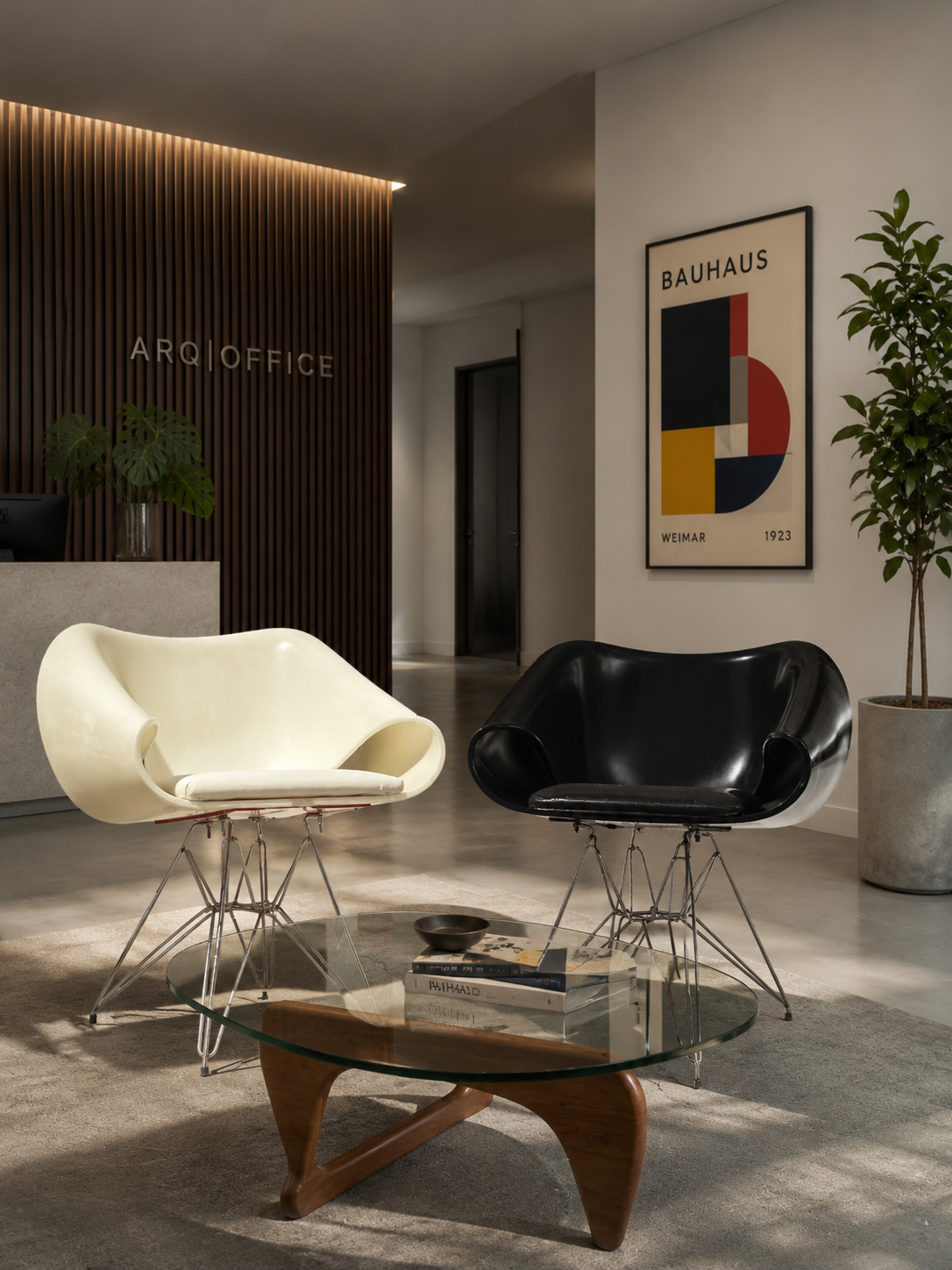 Par de Poltronas estilo Envelope (preto e branco) 