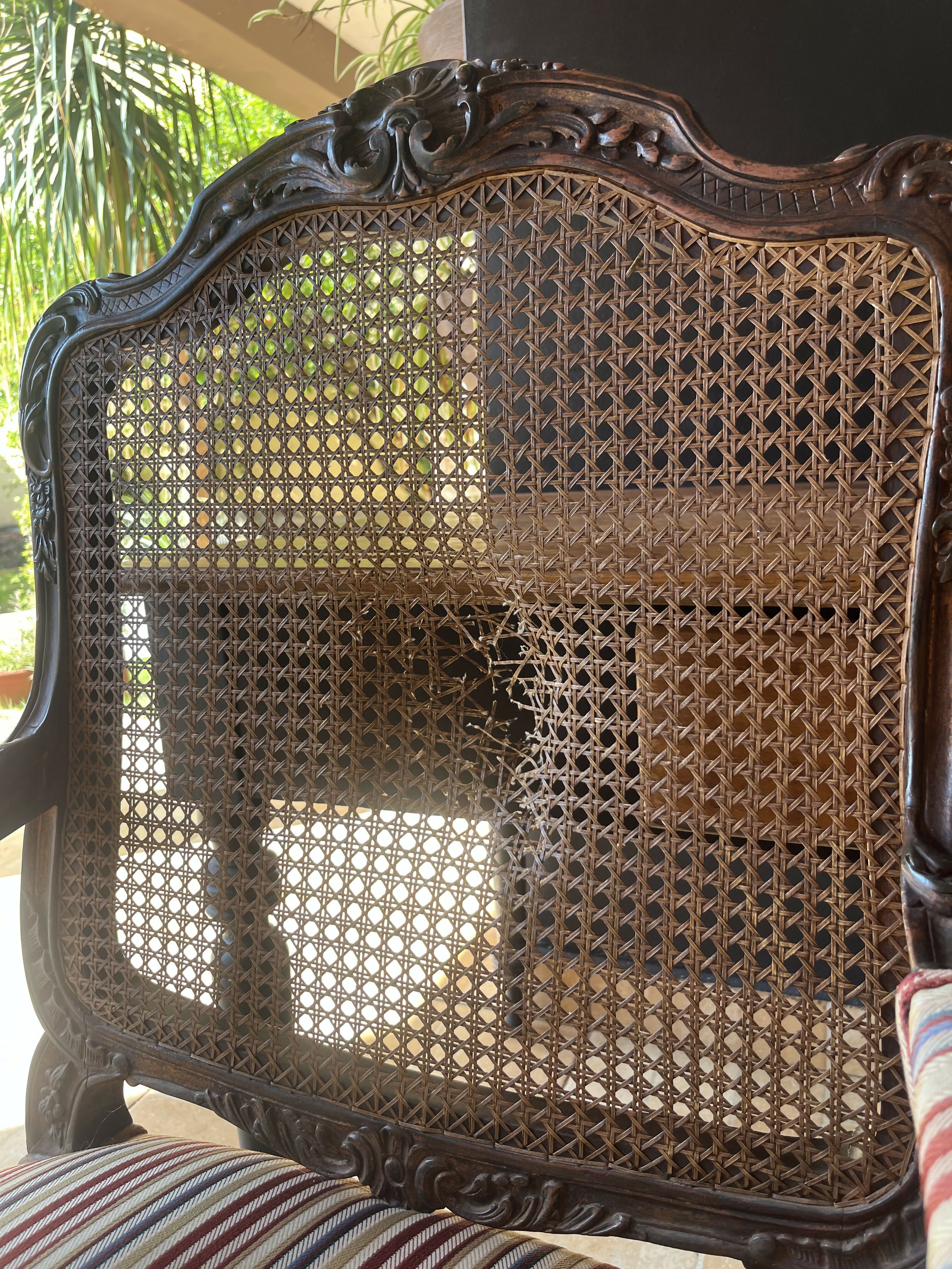 Poltrona Medalhão Luís XV palhinha