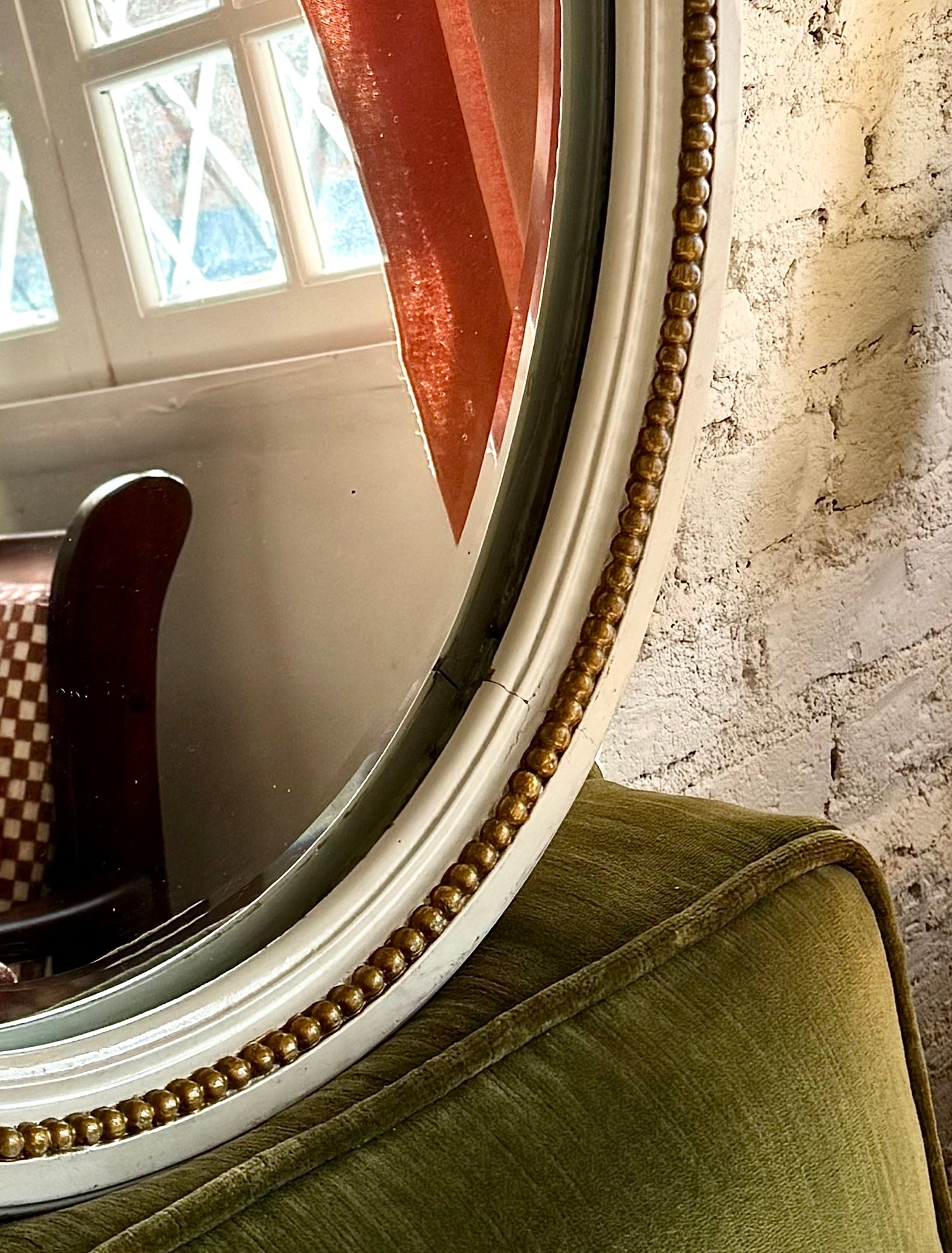 Espelho Oval Anos 50 Bisotado Cristal