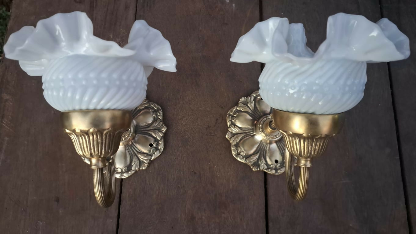 Conjunto de Lustre e Arandelas em Bronze