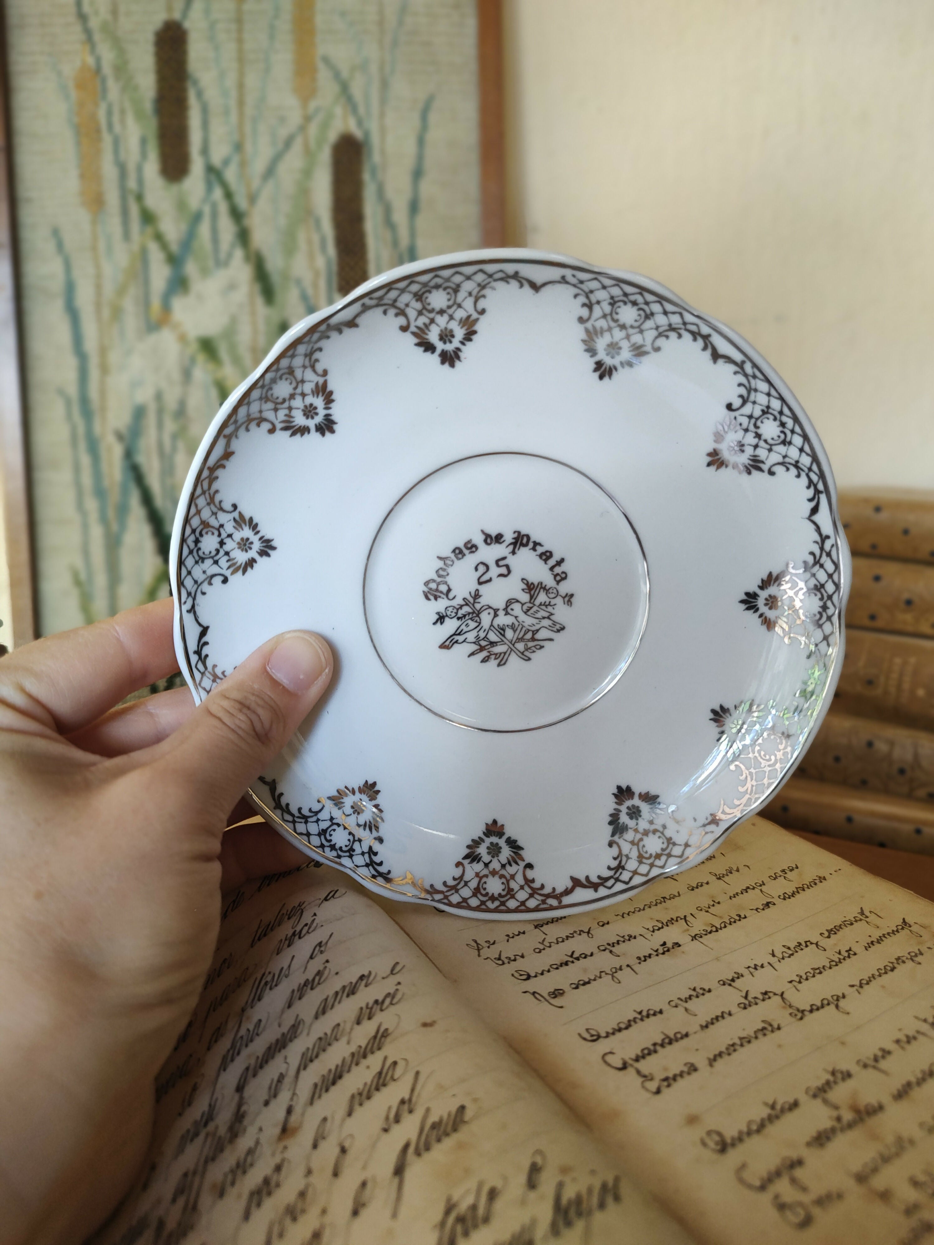 Antigos Pratinhos de parede Bodas de Prata (valor unitário)