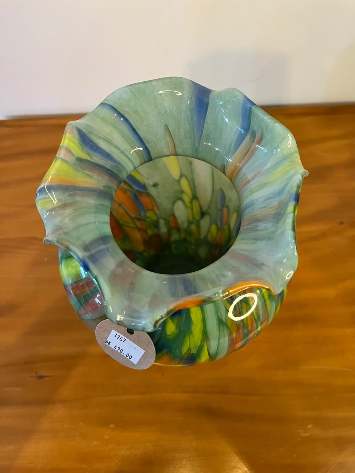 Vaso Decorativo em Vidro Artístico Multicolorido – 31 cm