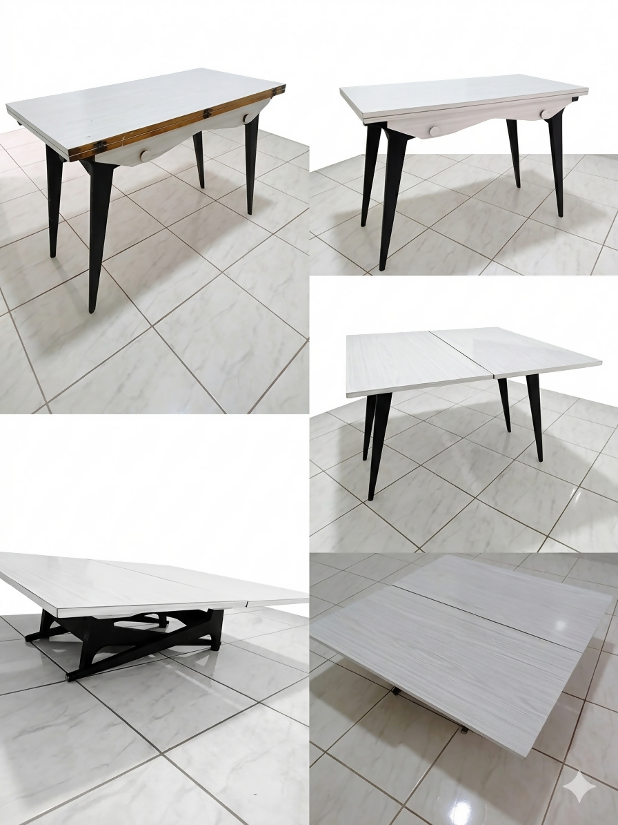 Mesa de jantar / Mesa de centro e Aparador - Anos 60 (peça 3 em 1)