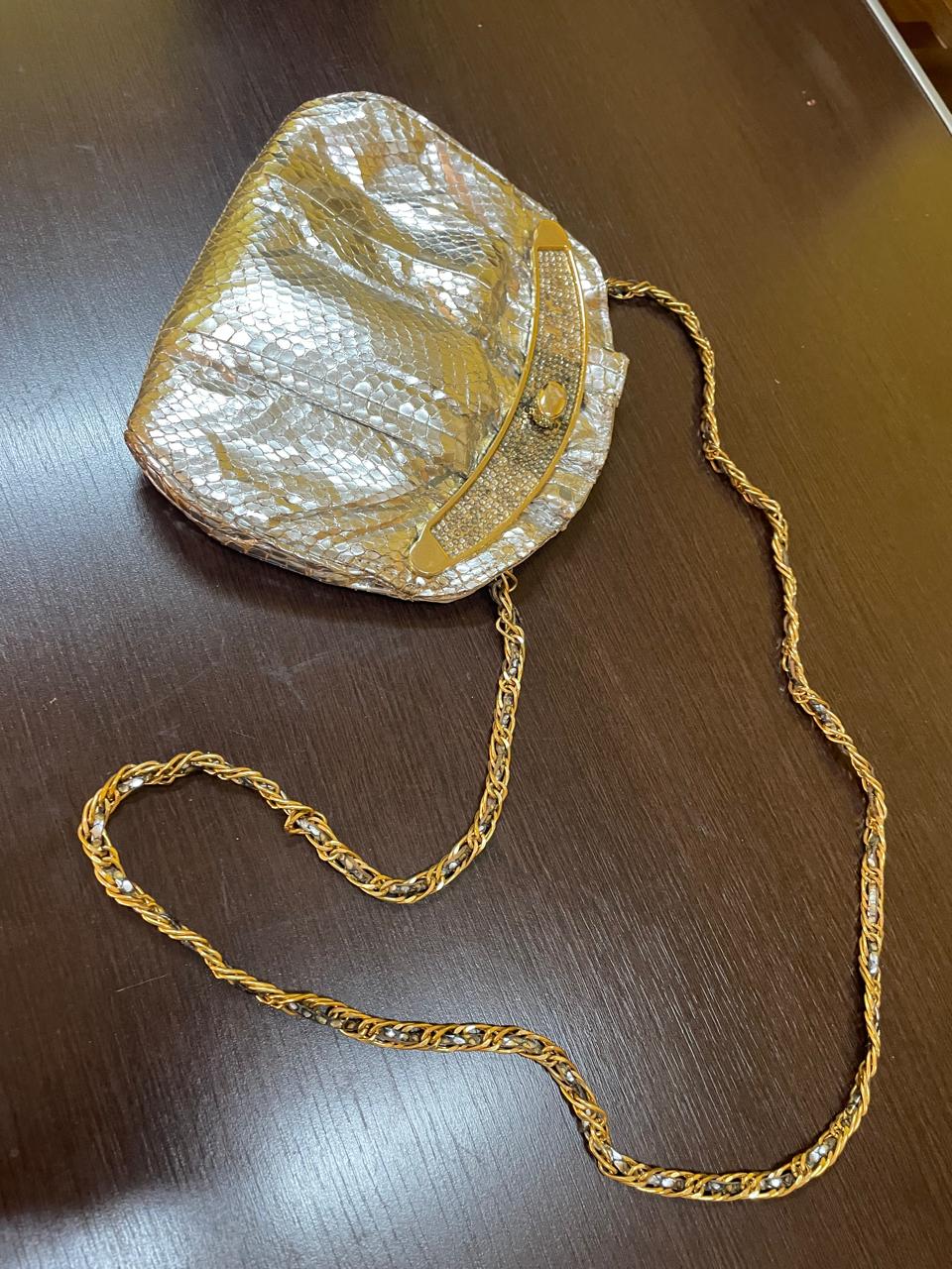 Bolsa de festa vintage cor prata
