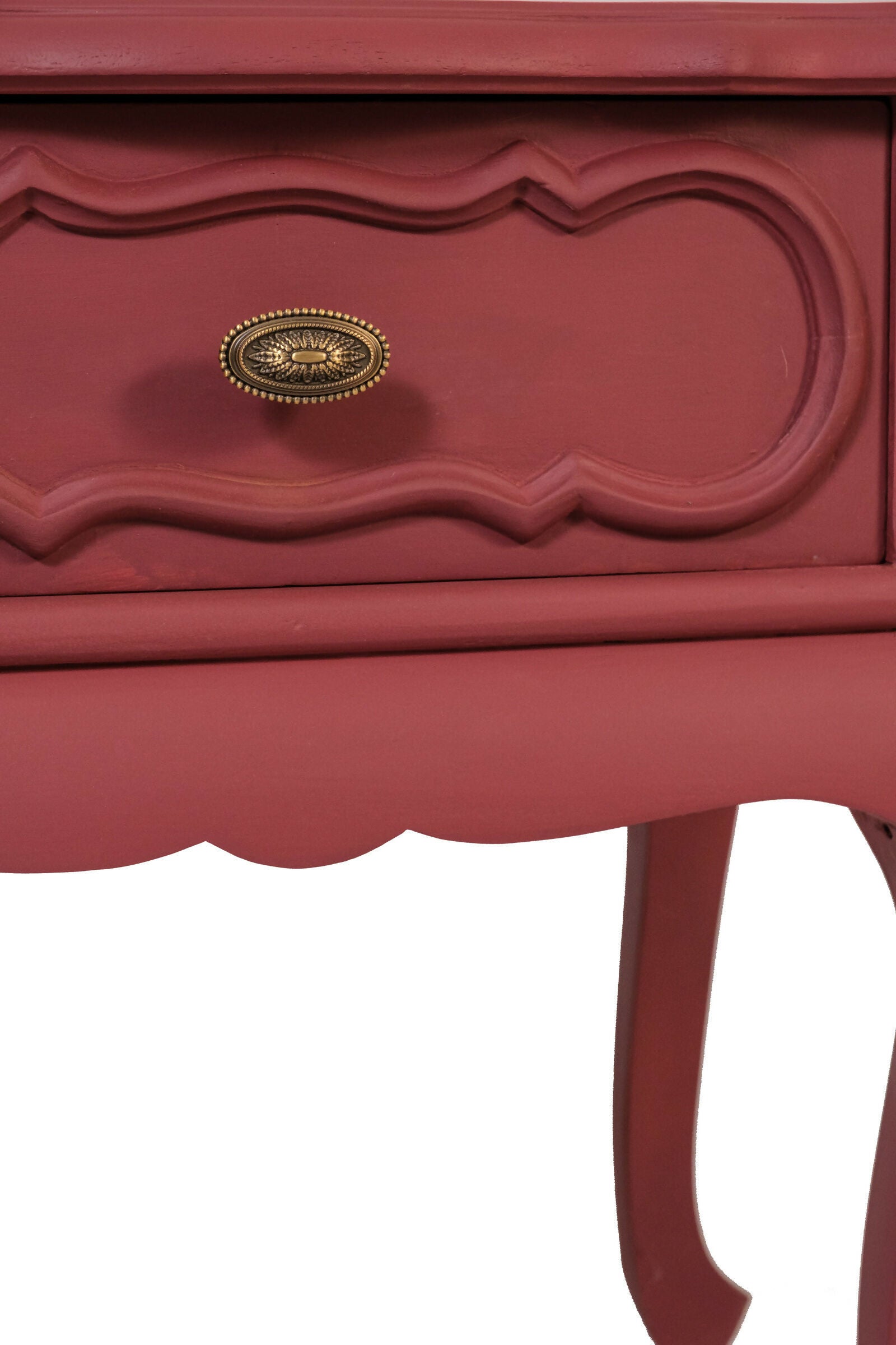 Mesa de cabeceira restaurada marsala - madeira maciça (valor unitário)