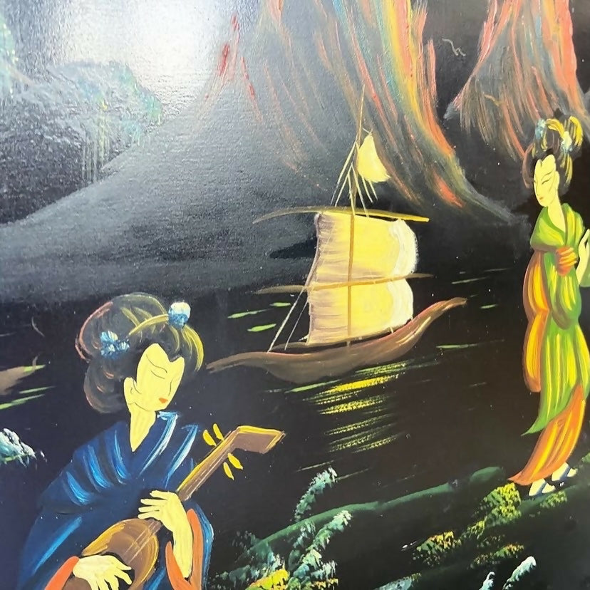 Barzinho oriental Chinoiserie pintado à mão (restaurado)