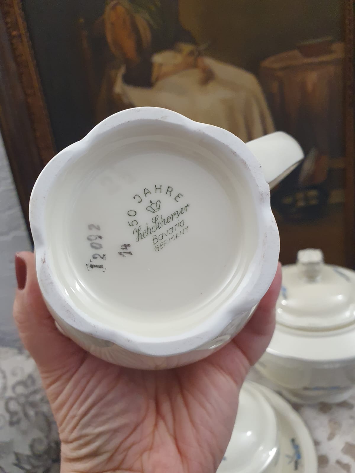 Conjunto de serviço para chá e café 4 peças  peças em porcelana antiga alemã Zeh Scherzer, edição comemorativa dos 50 anos da manufatura (1930) - 50o Jahre. Estilo Art Decó, altíssima qualidade,  tanto que está como novo 100 anos depois.