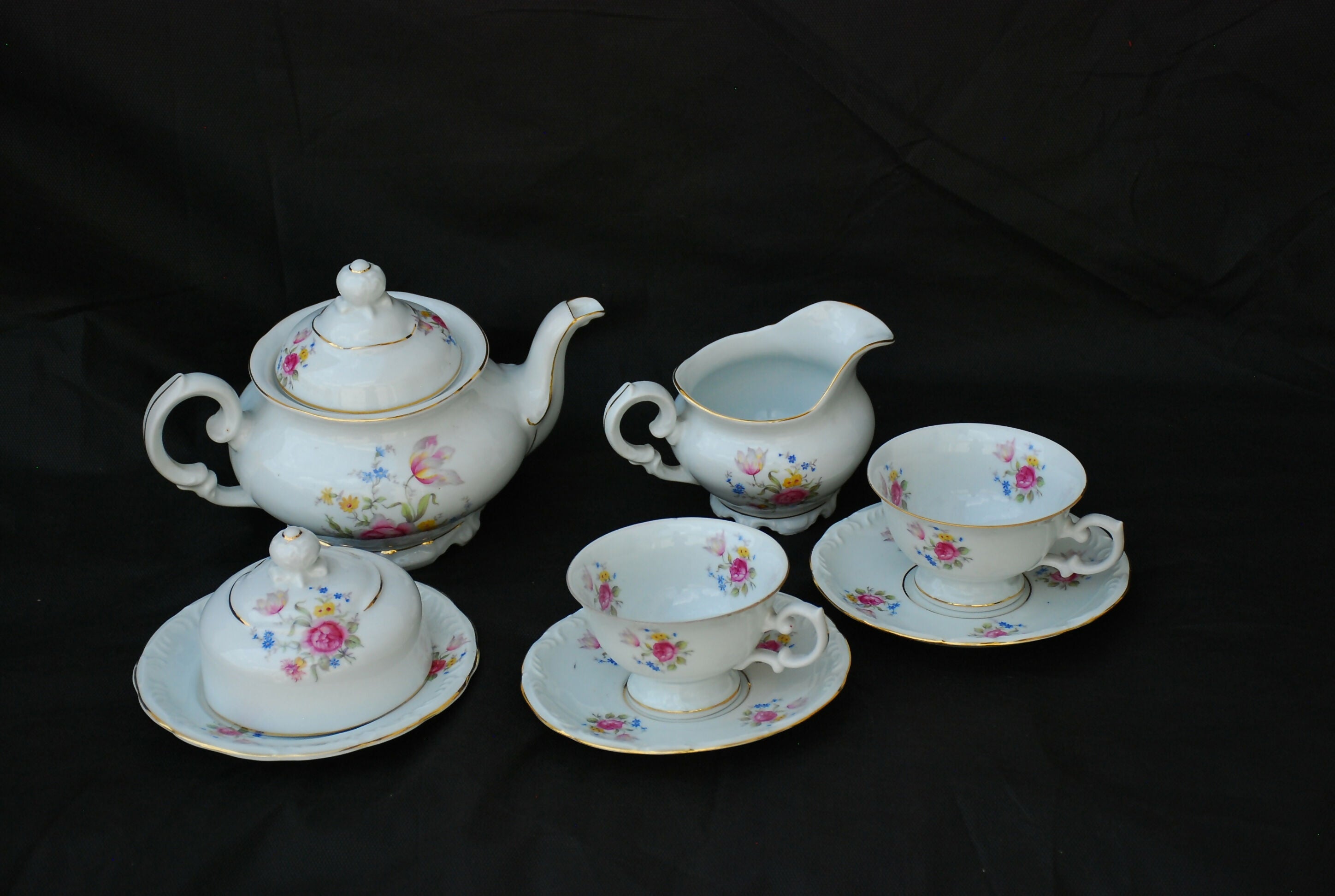 conjunto schmidt anos 70 , filetada a ouro