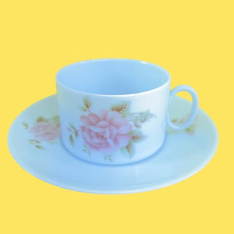 Jogo de xícaras de chá Porcelana Rennet com Rosas 