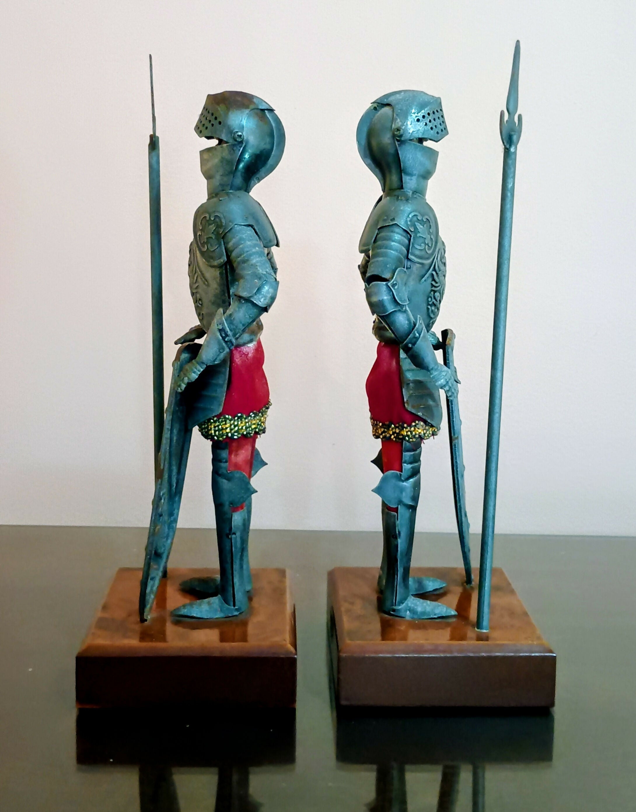 Par de cavaleiros medievais articulado dec. 40/50