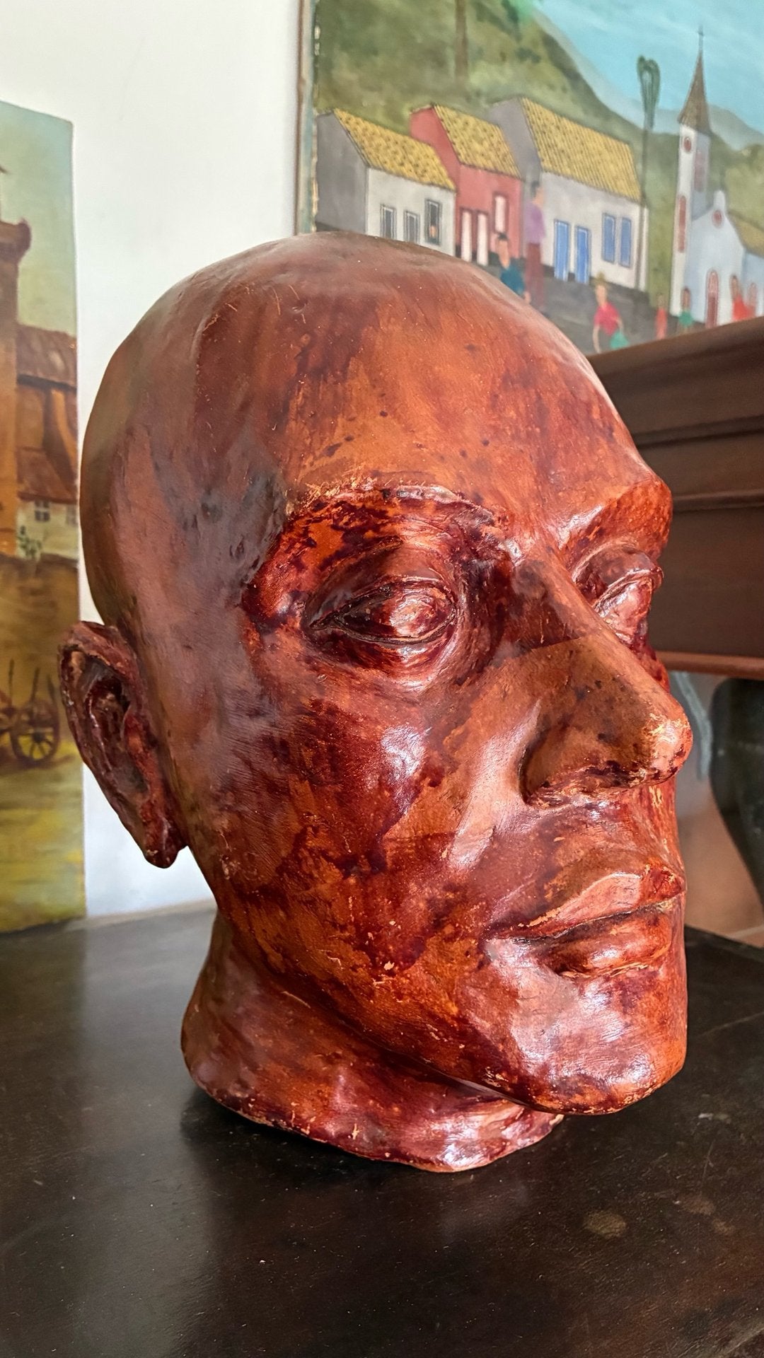 Cabeça Escultórica Masculina em Terracota