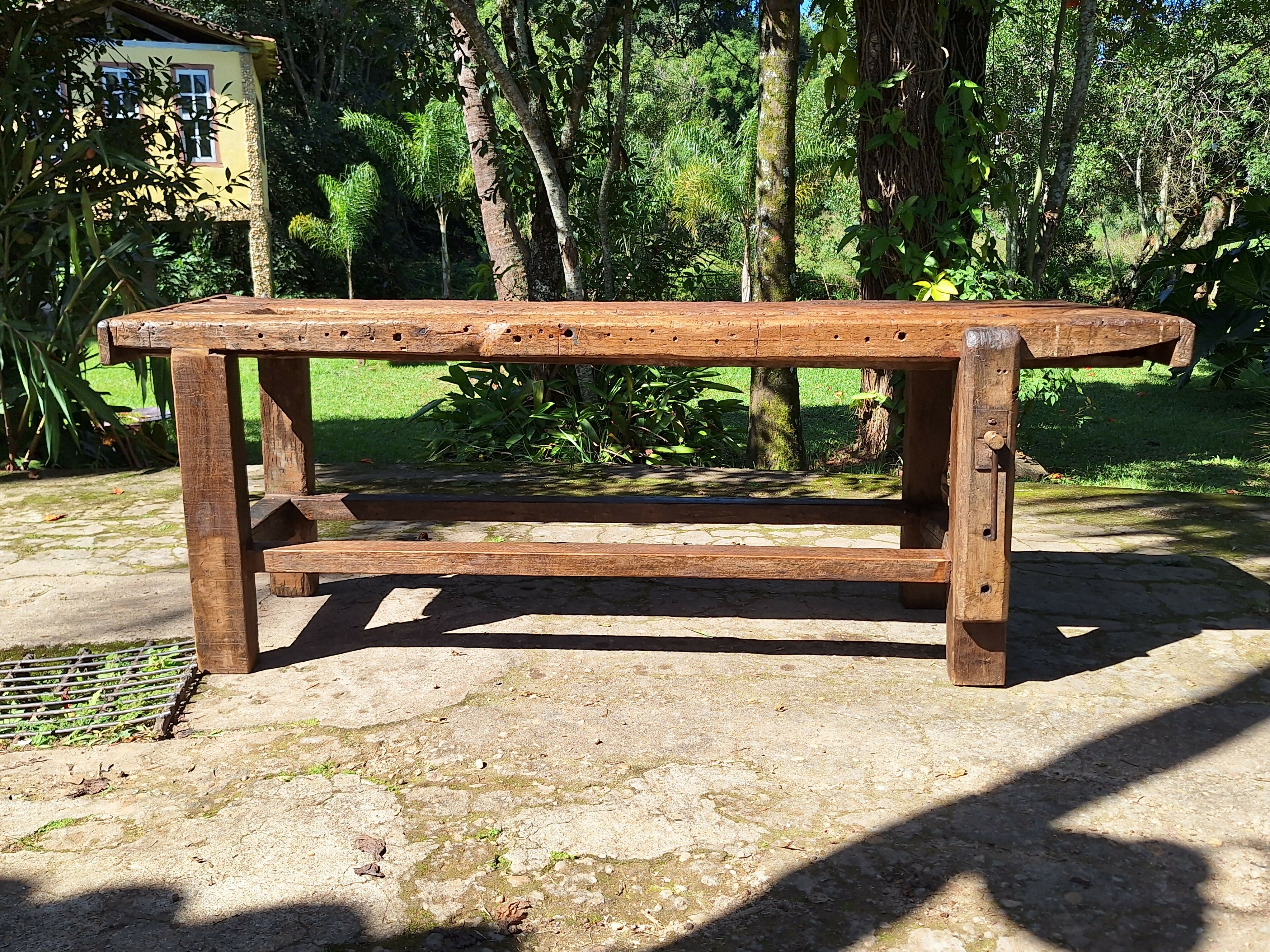 Bancada de Marcenaria Antiga Madeira Maciça Garimpo Mineiro