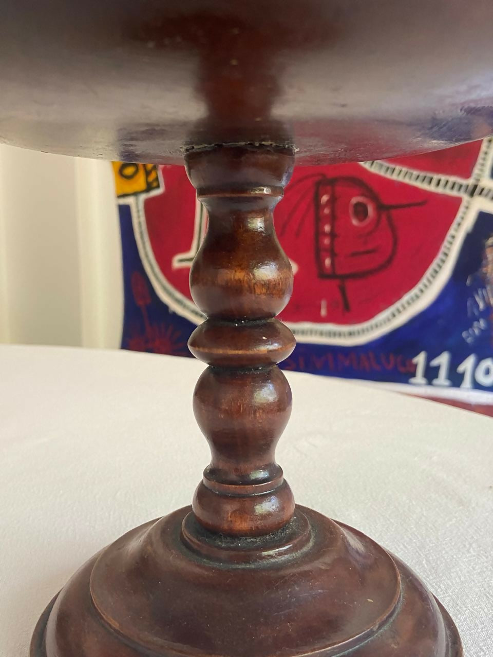 Fruteira com floreira em madeira torneada (DMPS_050)