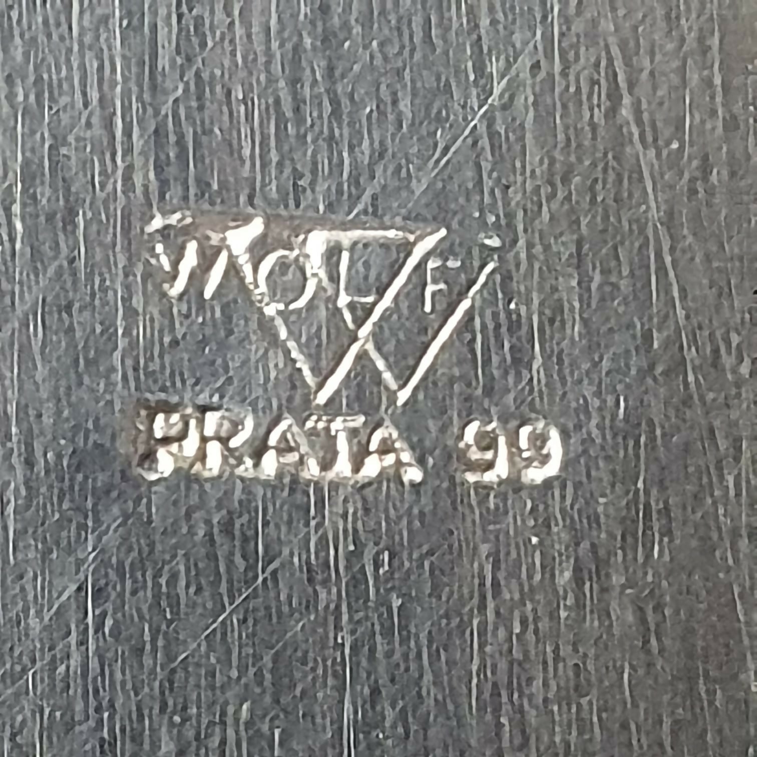 Legumeira vintage em metal espessurada a prata Wolff.