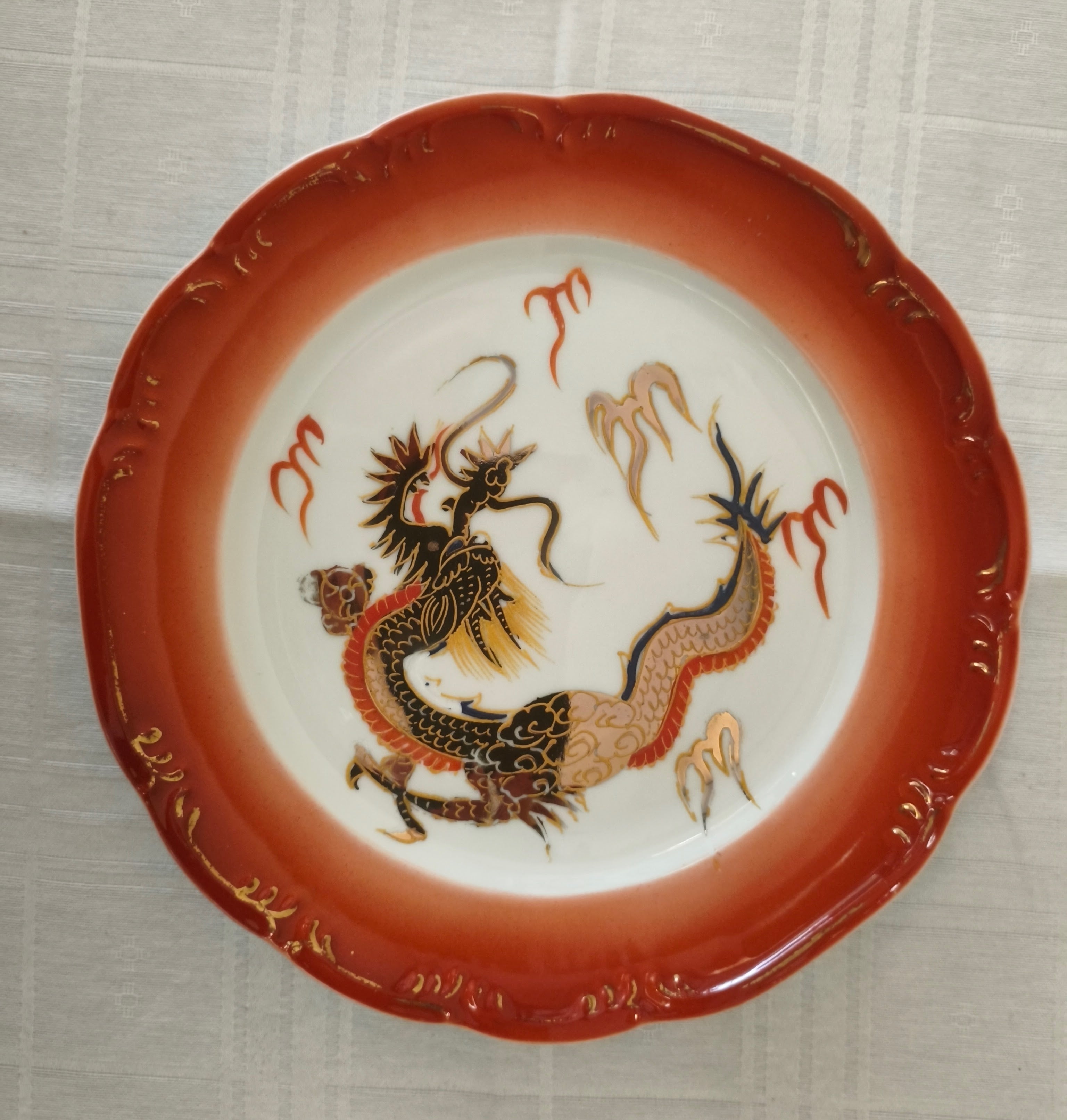 Prato Decorativo Porcelana Schmidt – Dragão Oriental