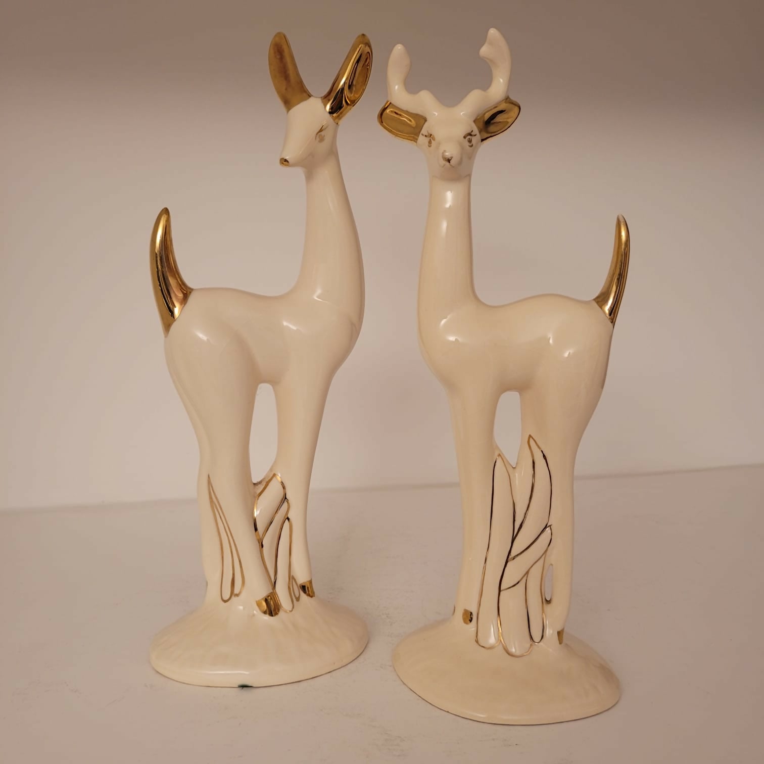 Casal de Cervos, Brasil, Cerâmica Tupy, 1960 (28,5cm altura)